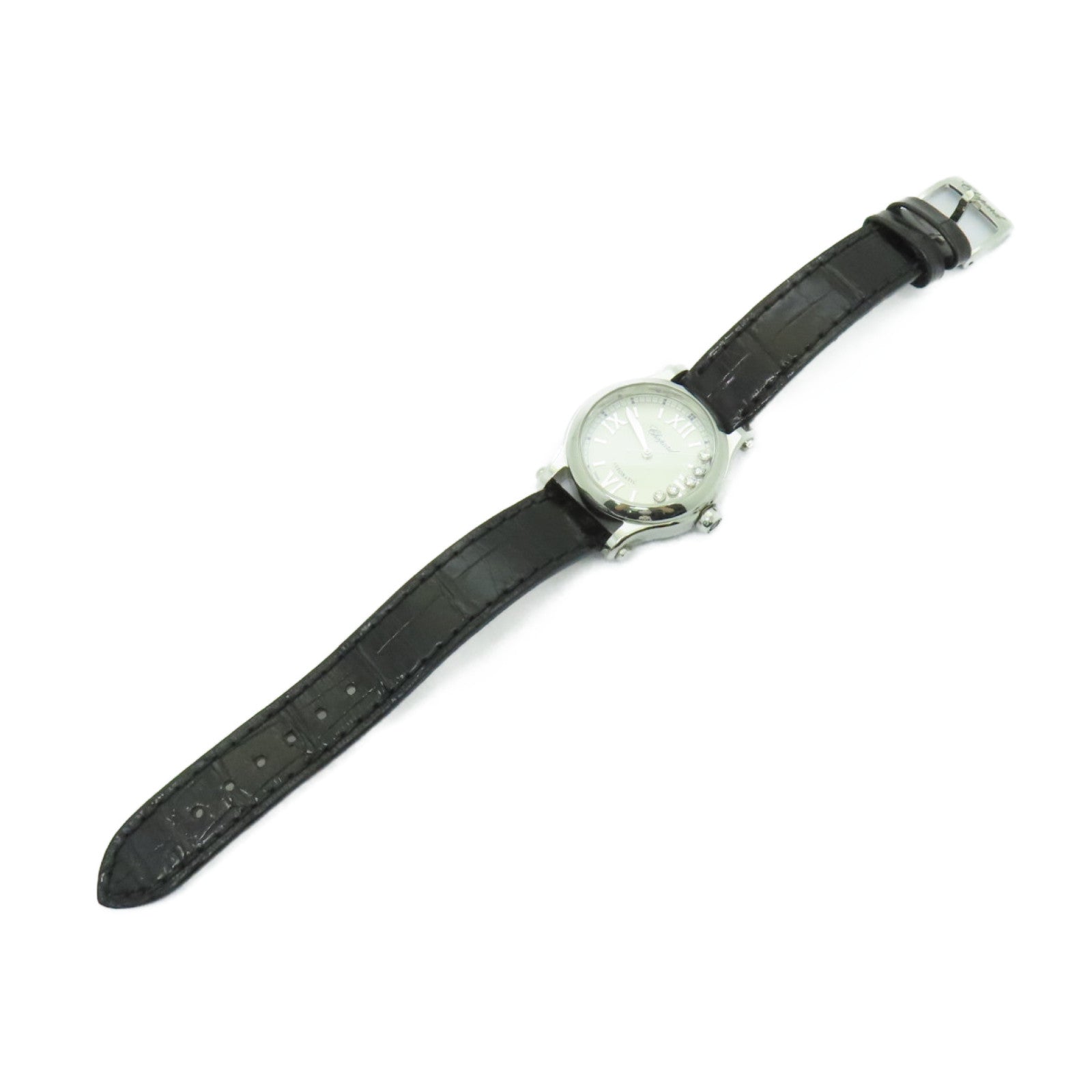 Chopard Happy Sport 5 Dia皮革/不鏽鋼手錶自動機芯白色
