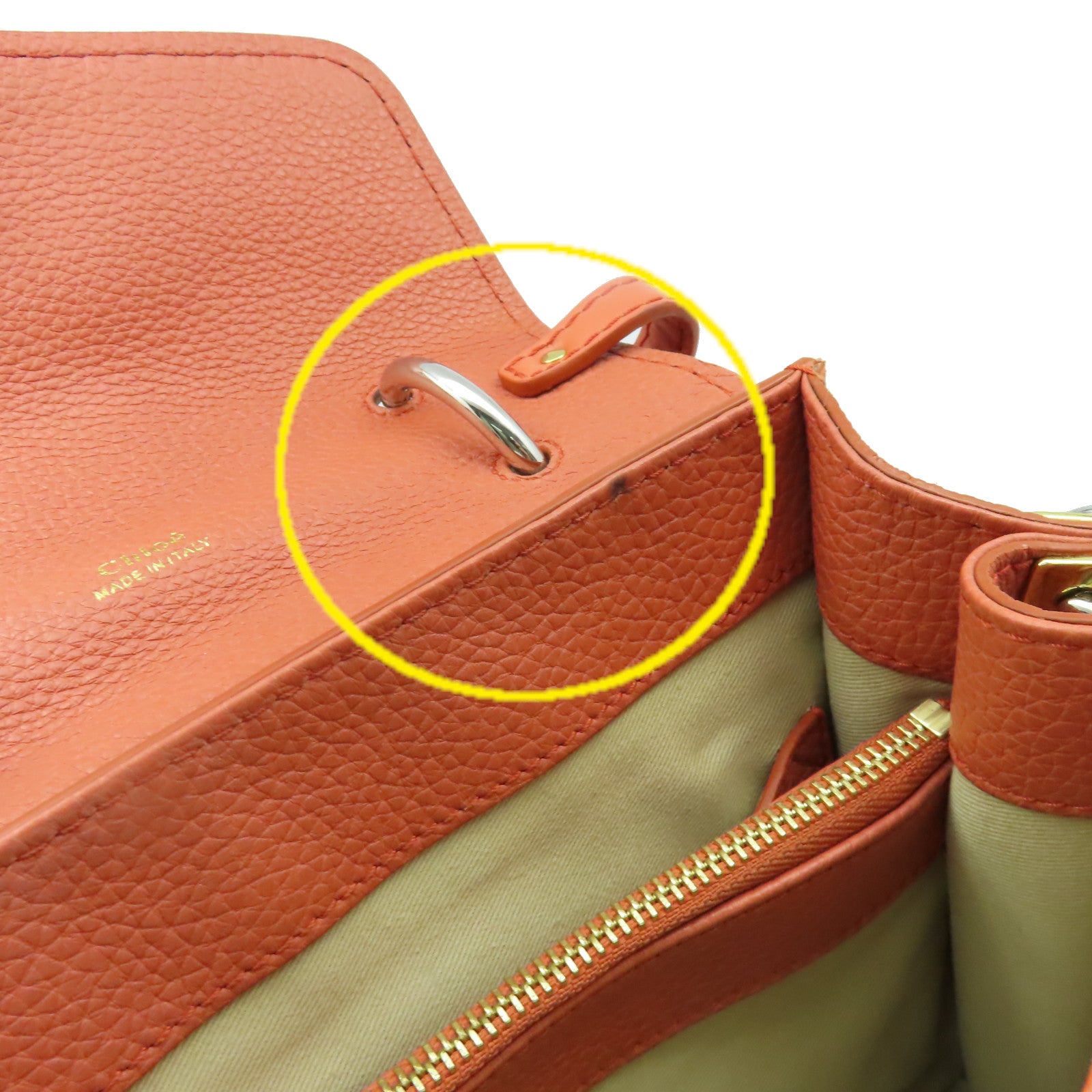 Chloe 牛皮皮革2Way Shoulder Bag手挽肩背兩用袋橙啡色