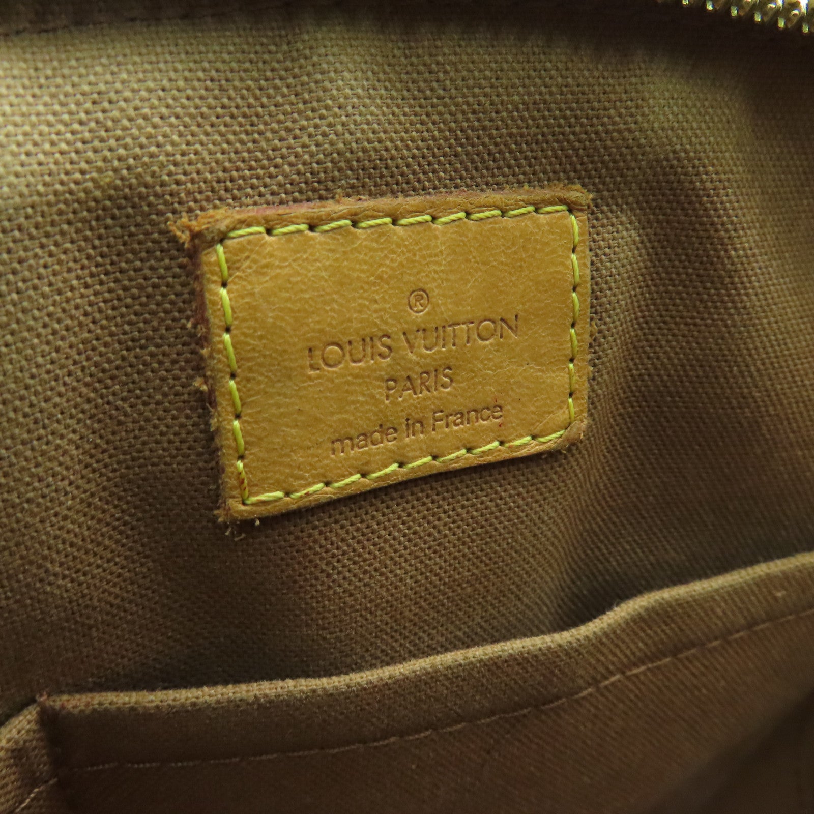 LOUIS VUITTON Monogram Tivoli PM Handle Bag Gold Buckle Brown