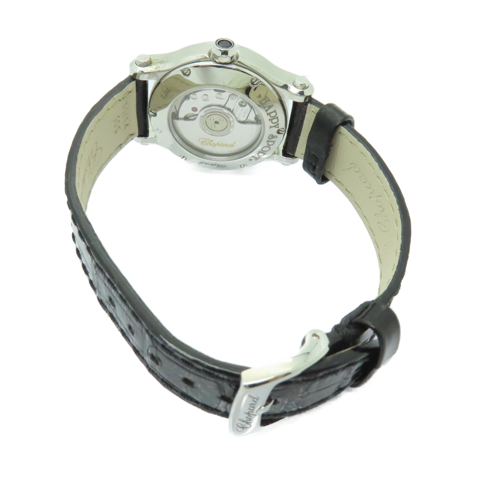 Chopard Happy Sport 5 Dia皮革/不鏽鋼手錶自動機芯白色