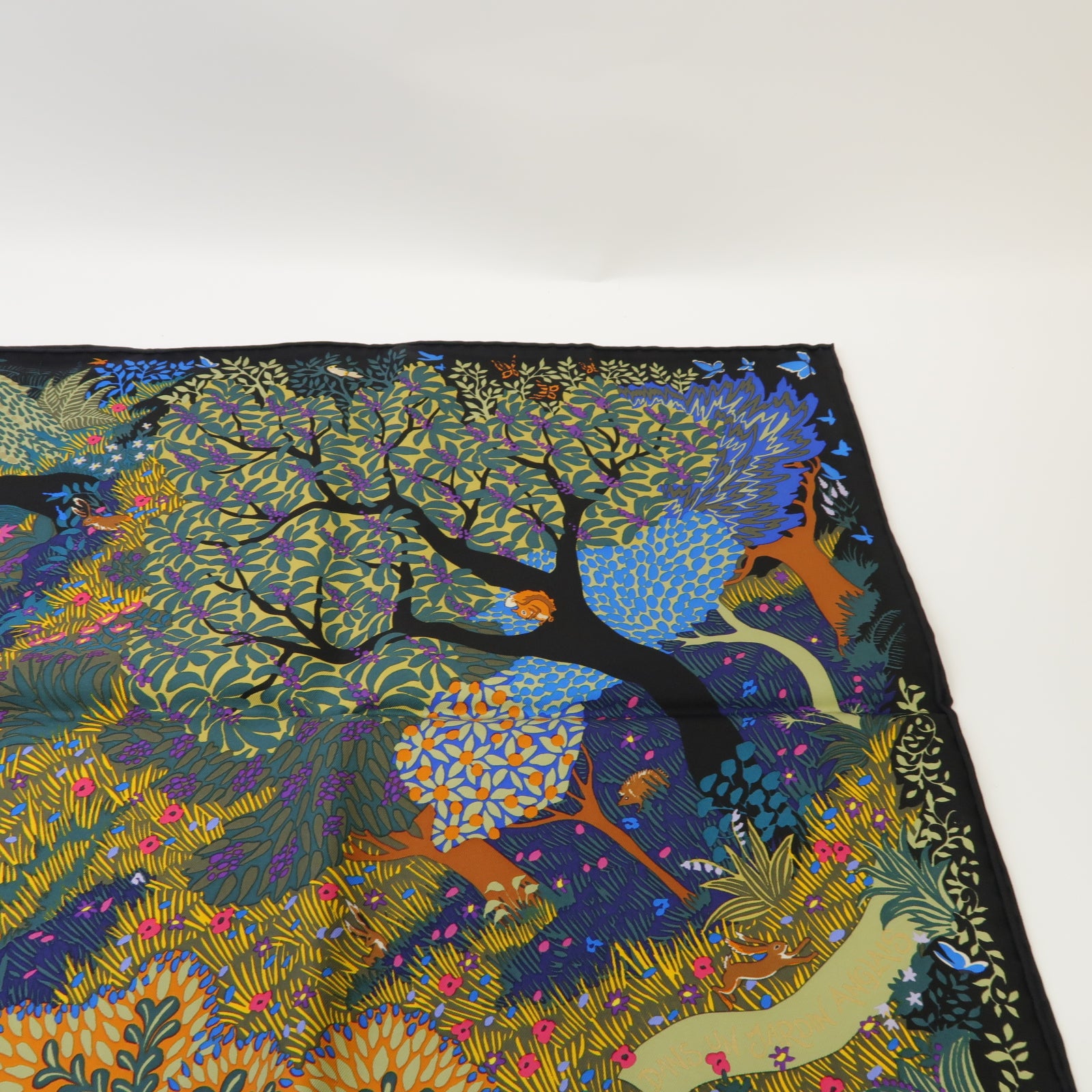 HERMES 絲質Scarf絲巾黒色/彩色