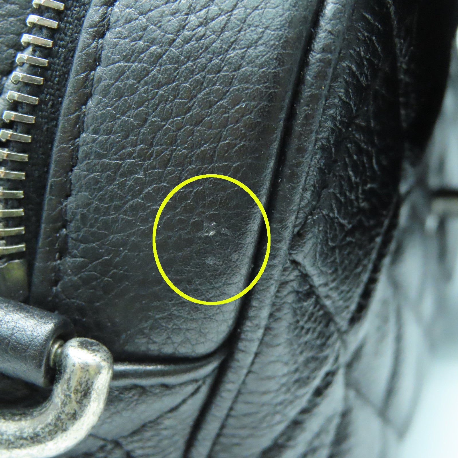 CHANEL 菱格牛皮皮革Shoulder Bag银扣肩背袋黑色