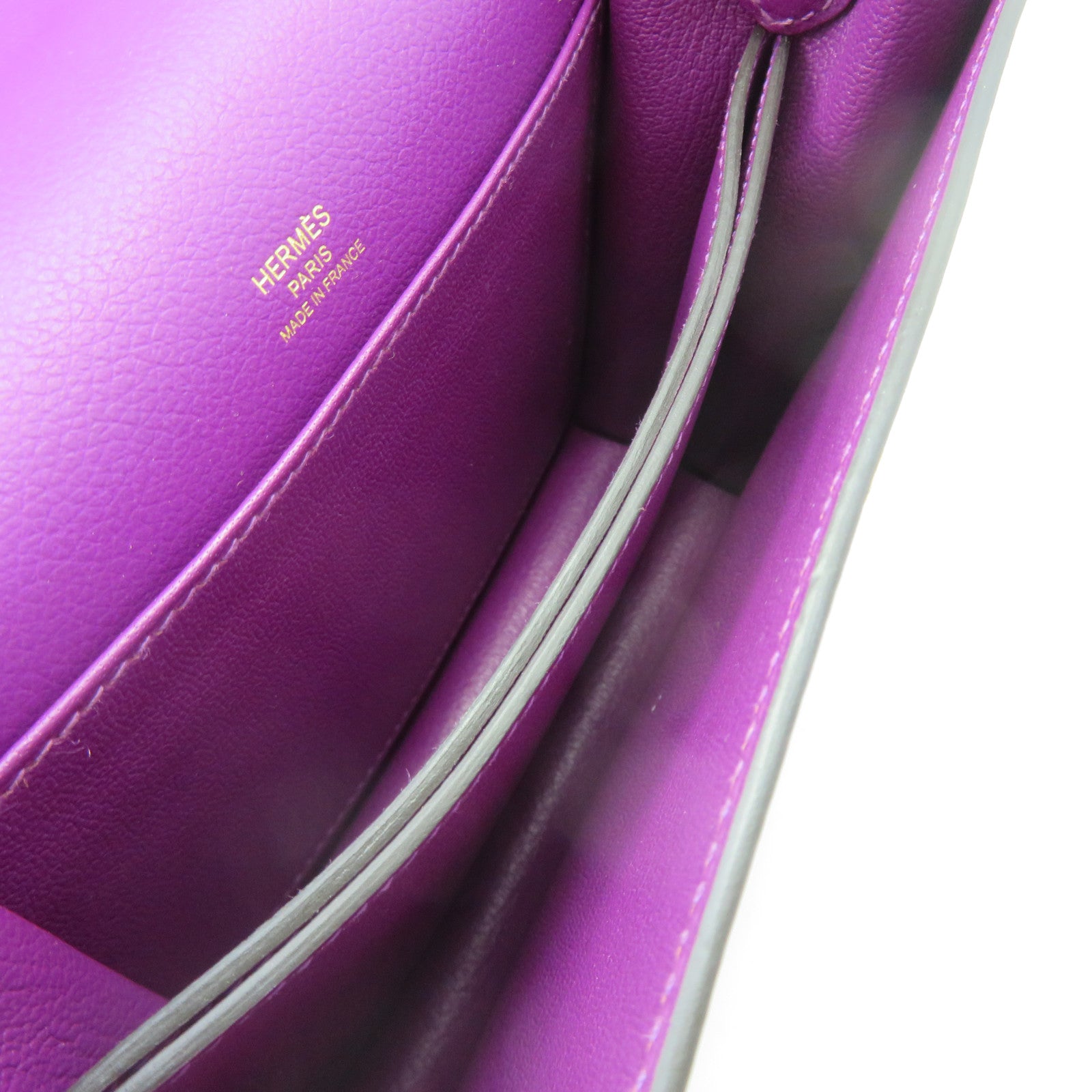 HERMES Ecercolor皮革Mini Roulis Shoulder Bag金扣肩背袋紫色