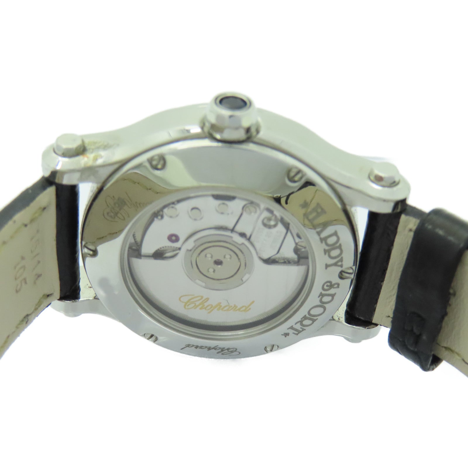 Chopard Happy Sport 5 Dia皮革/不鏽鋼手錶自動機芯白色