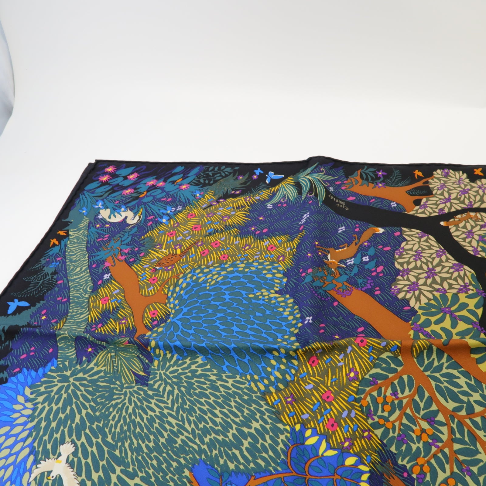 HERMES 絲質Scarf絲巾黒色/彩色