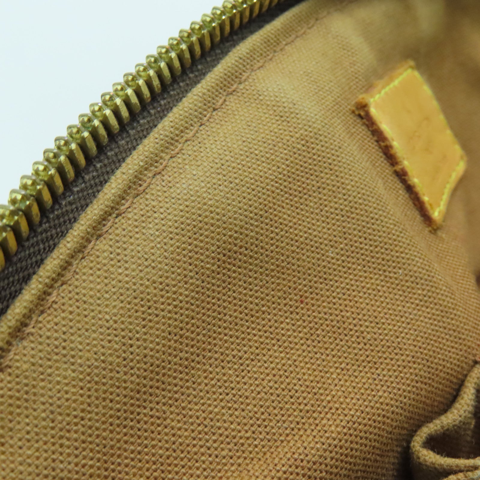 LOUIS VUITTON Monogram Tivoli PM Handle Bag Gold Buckle Brown