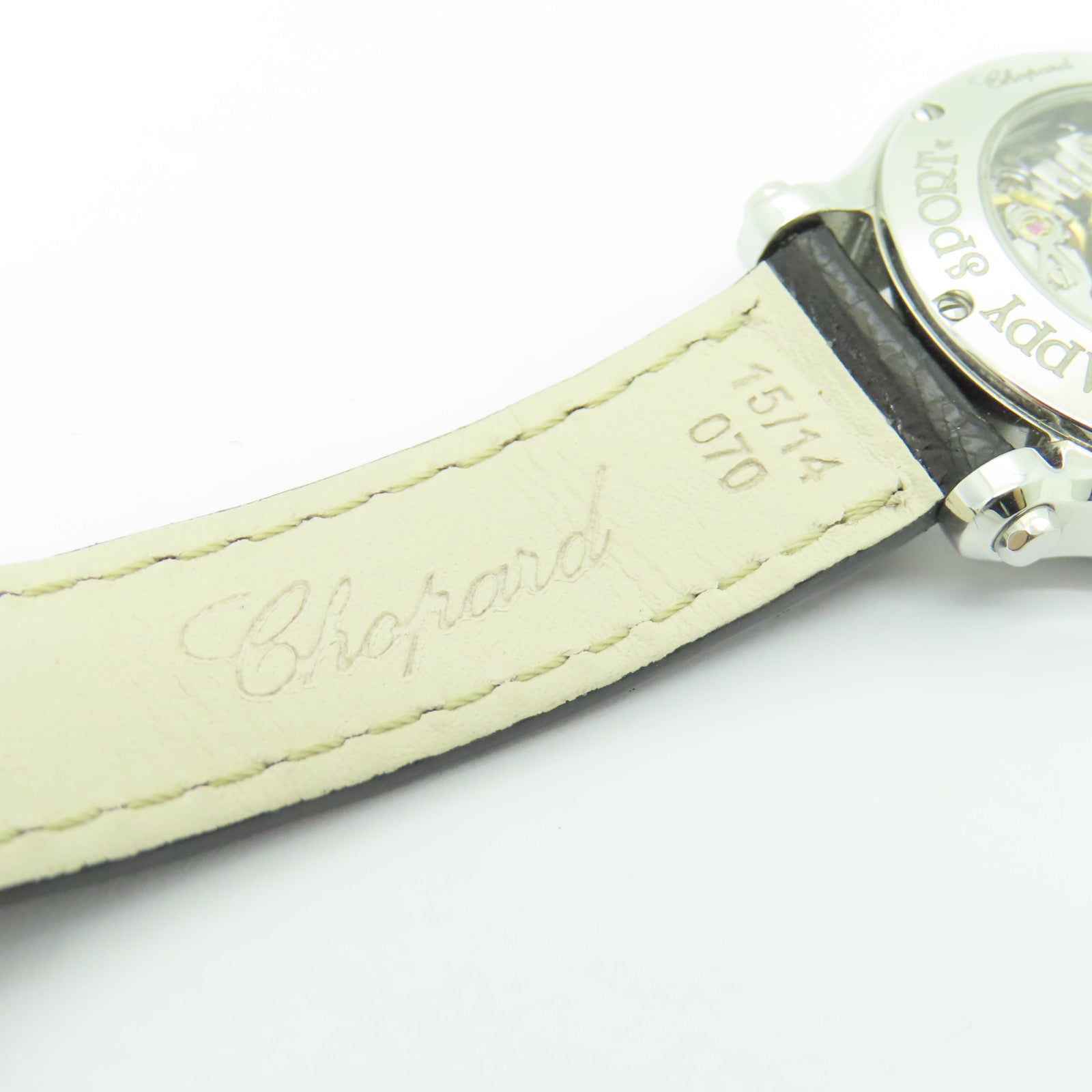 Chopard Happy Sport 5 Dia皮革/不鏽鋼手錶自動機芯白色
