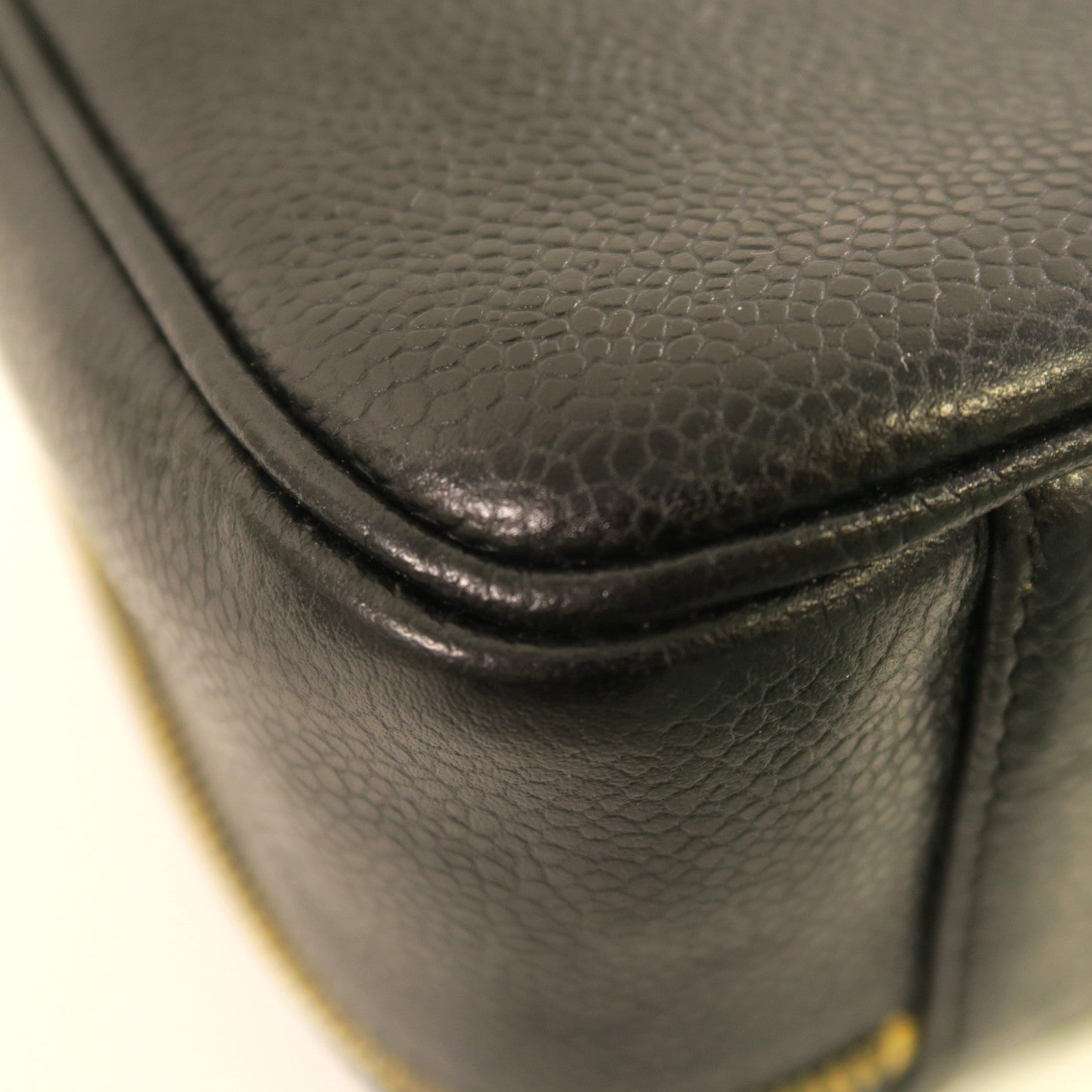 CHANEL 牛皮皮革2 Way Shoulder Bag金扣手挽肩背兩用袋黑色