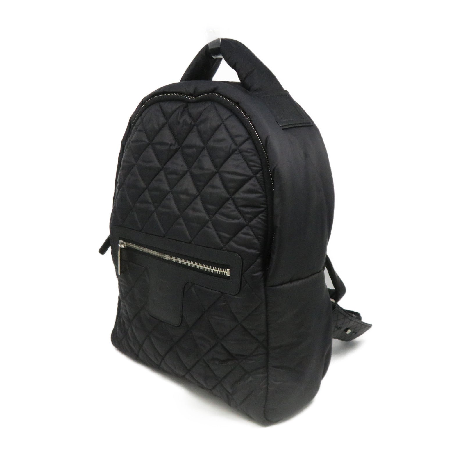CHANEL 菱格尼龍Backpack背包黑色