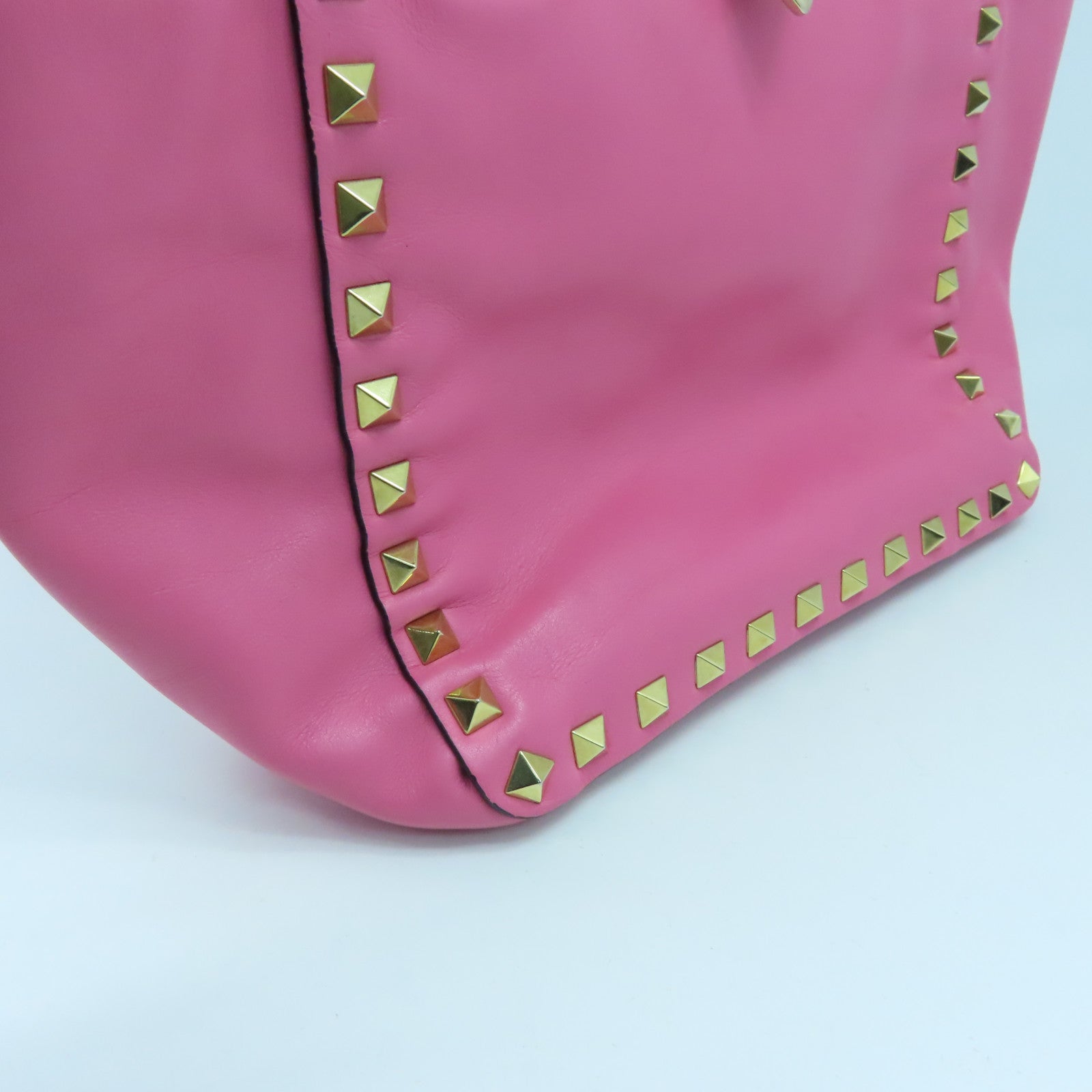 Valentino 【激減優惠】牛皮皮革2Way Shoulder金扣手挽肩背兩用袋粉紅色