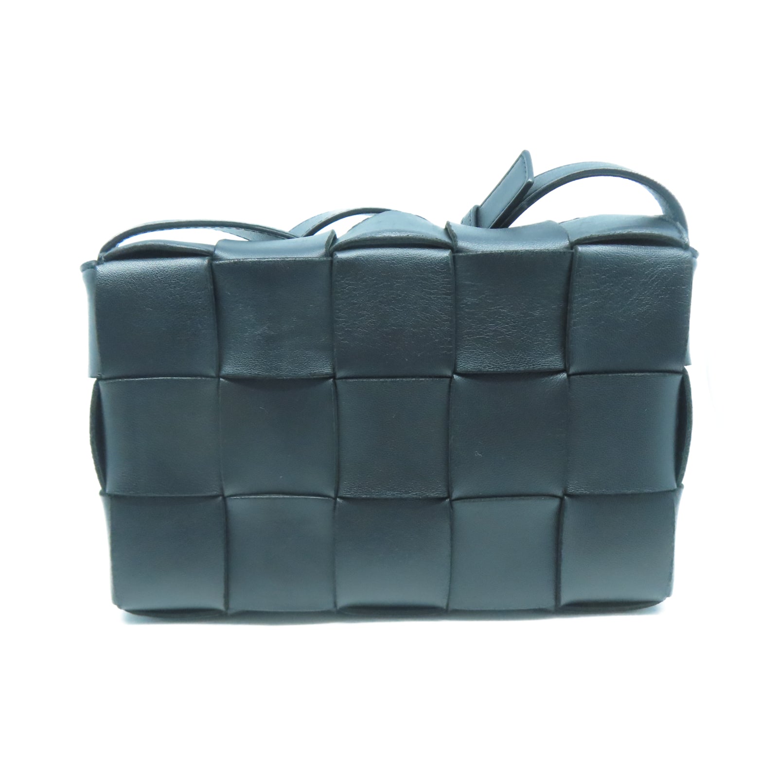 BOTTEGA VENETA 羊皮皮革Cassette銀扣肩背袋黑色