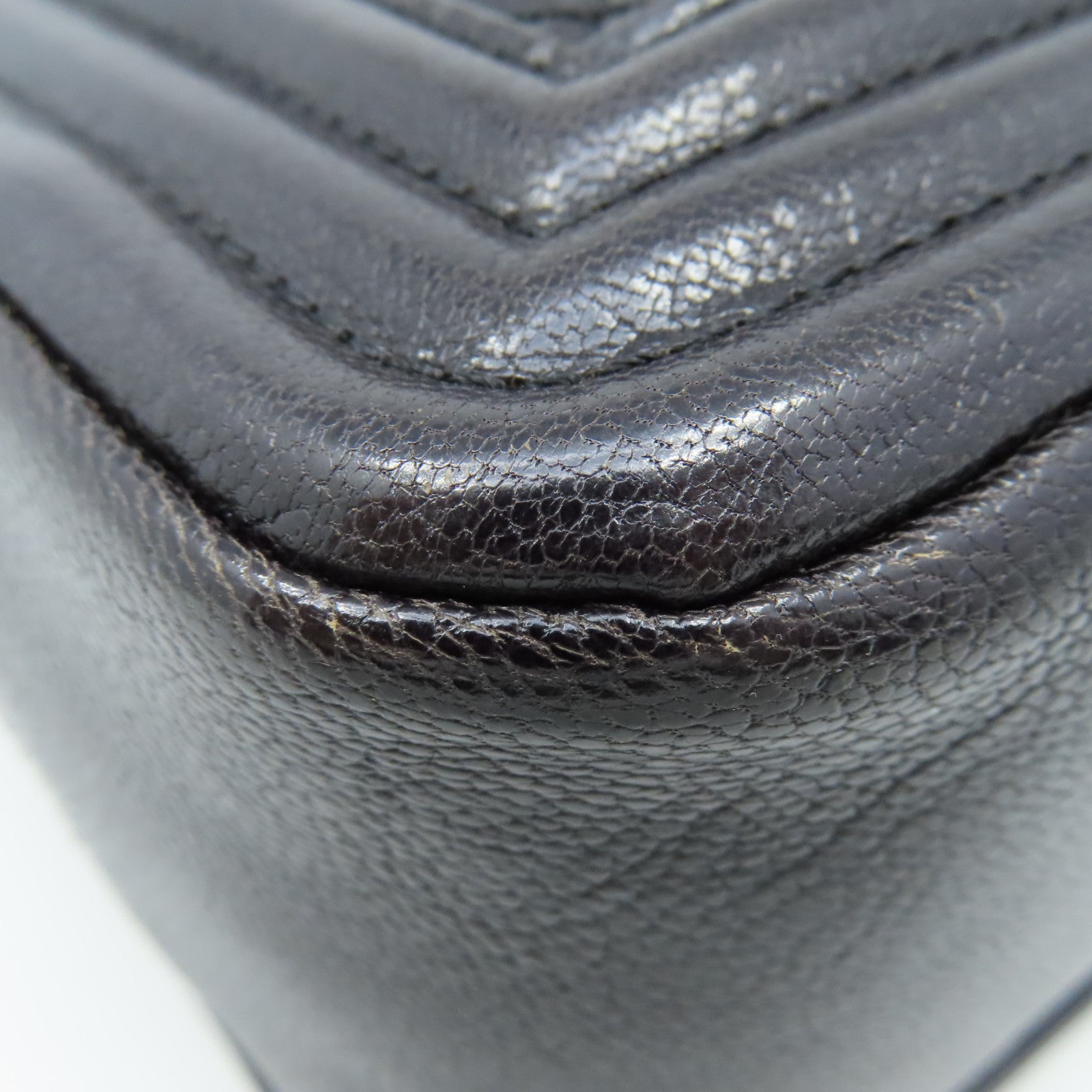 CHANEL 菱格牛皮皮革Boy Chanel 30cm Chain Shoulder Bag銀扣鏈帶肩背袋碳灰色