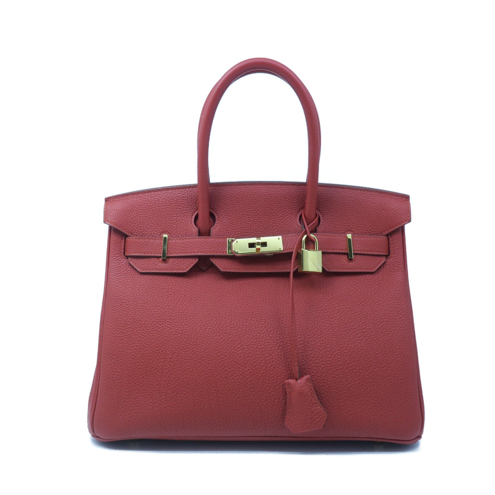 HERMES 【激減優惠】Togo皮革Birkin 30金扣手挽袋正紅