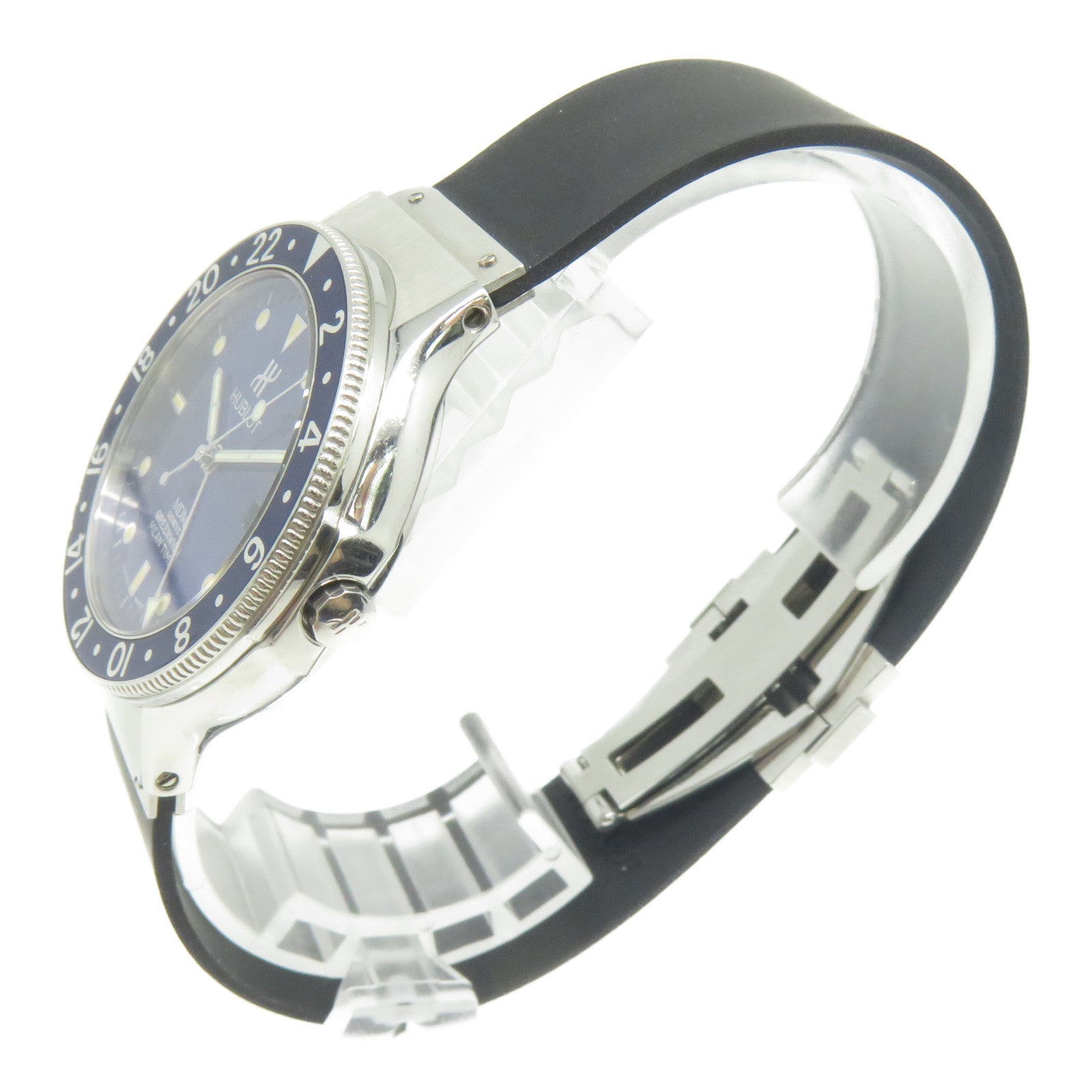 HUBLOT MDM GMT不鏽鋼手錶石英機芯藍色