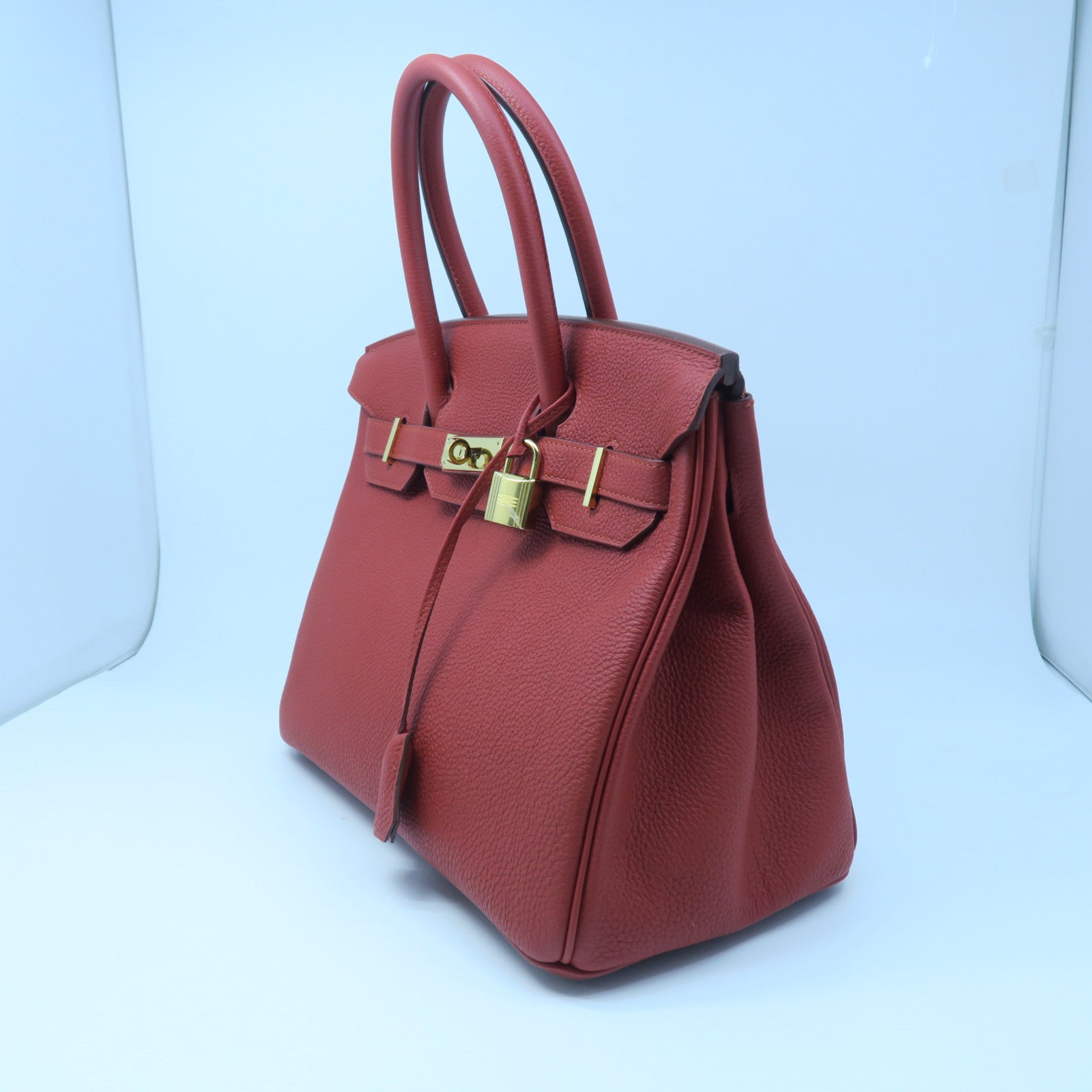 HERMES 【激減優惠】Togo皮革Birkin 30金扣手挽袋正紅