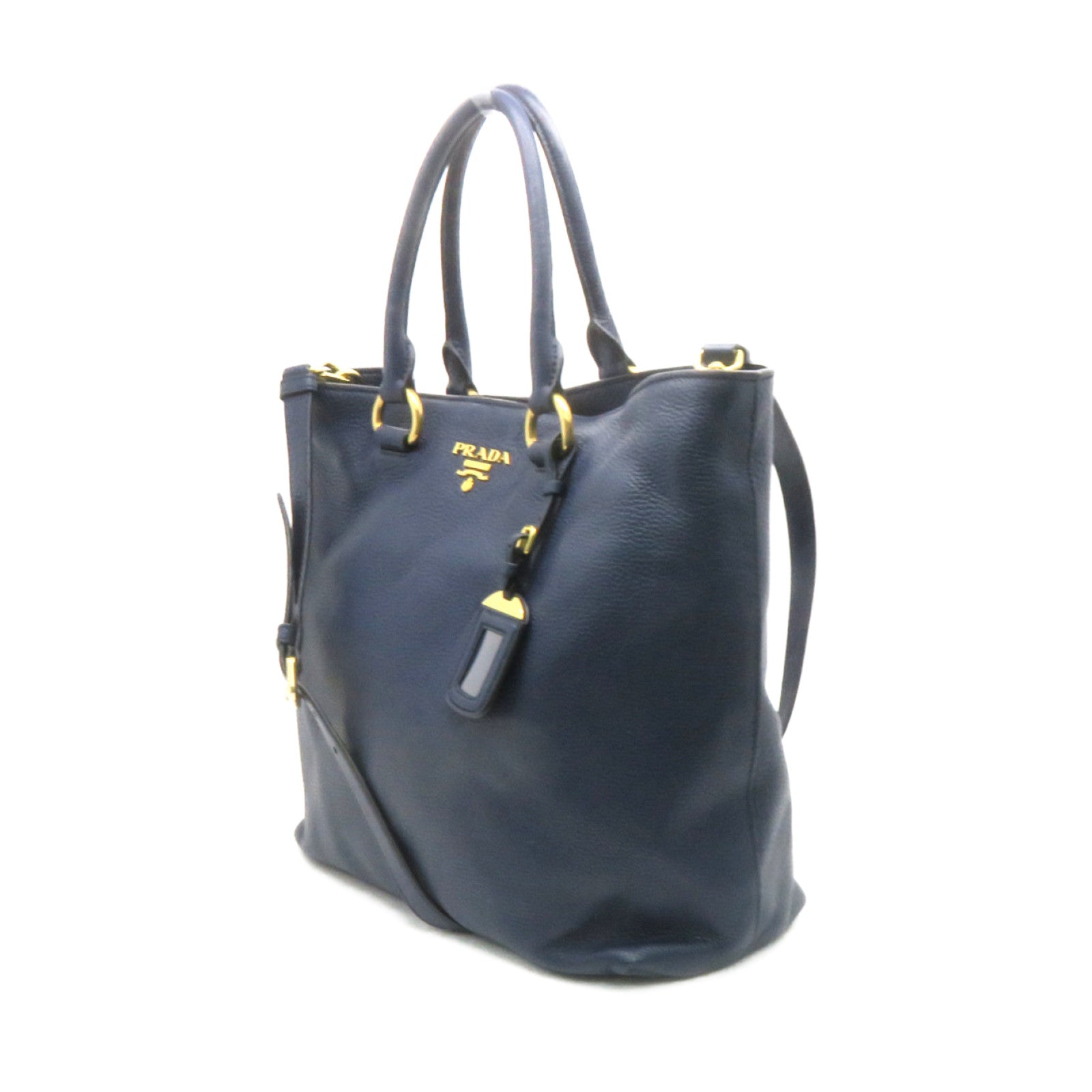 PRADA 牛皮皮革2Way Shoulder Bag手挽肩背兩用袋藍色
