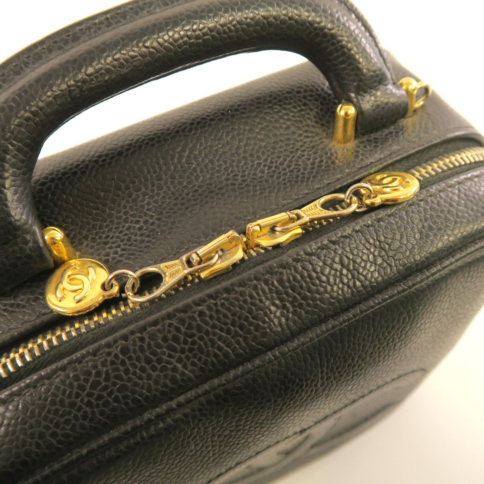 CHANEL 牛皮皮革2 Way Shoulder Bag金扣手挽肩背兩用袋黑色