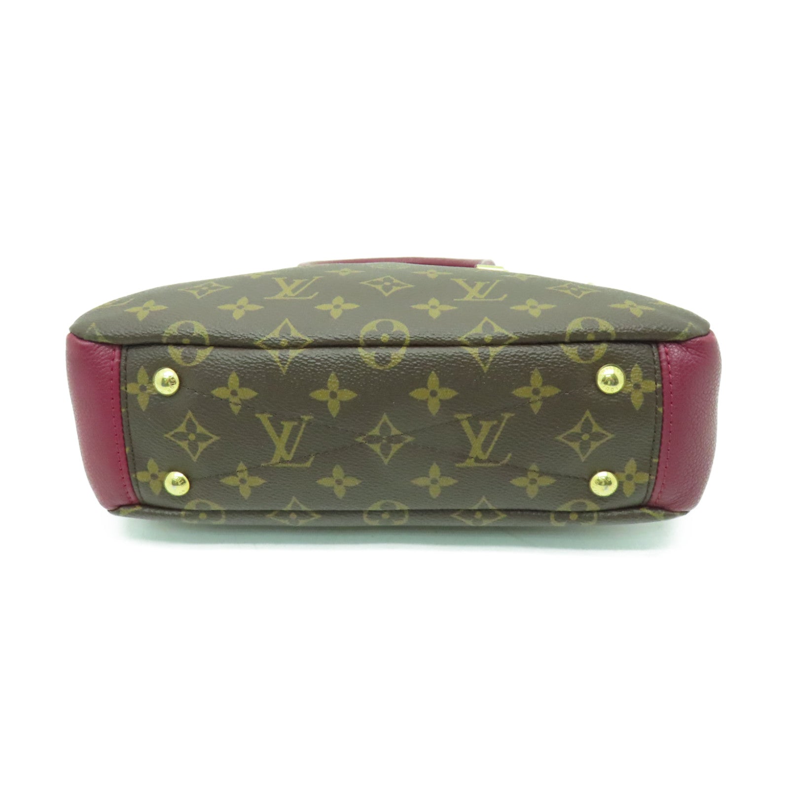 LOUIS VUITTON Monogram Pallas BB金扣手挽肩背兩用袋啡色/紫色