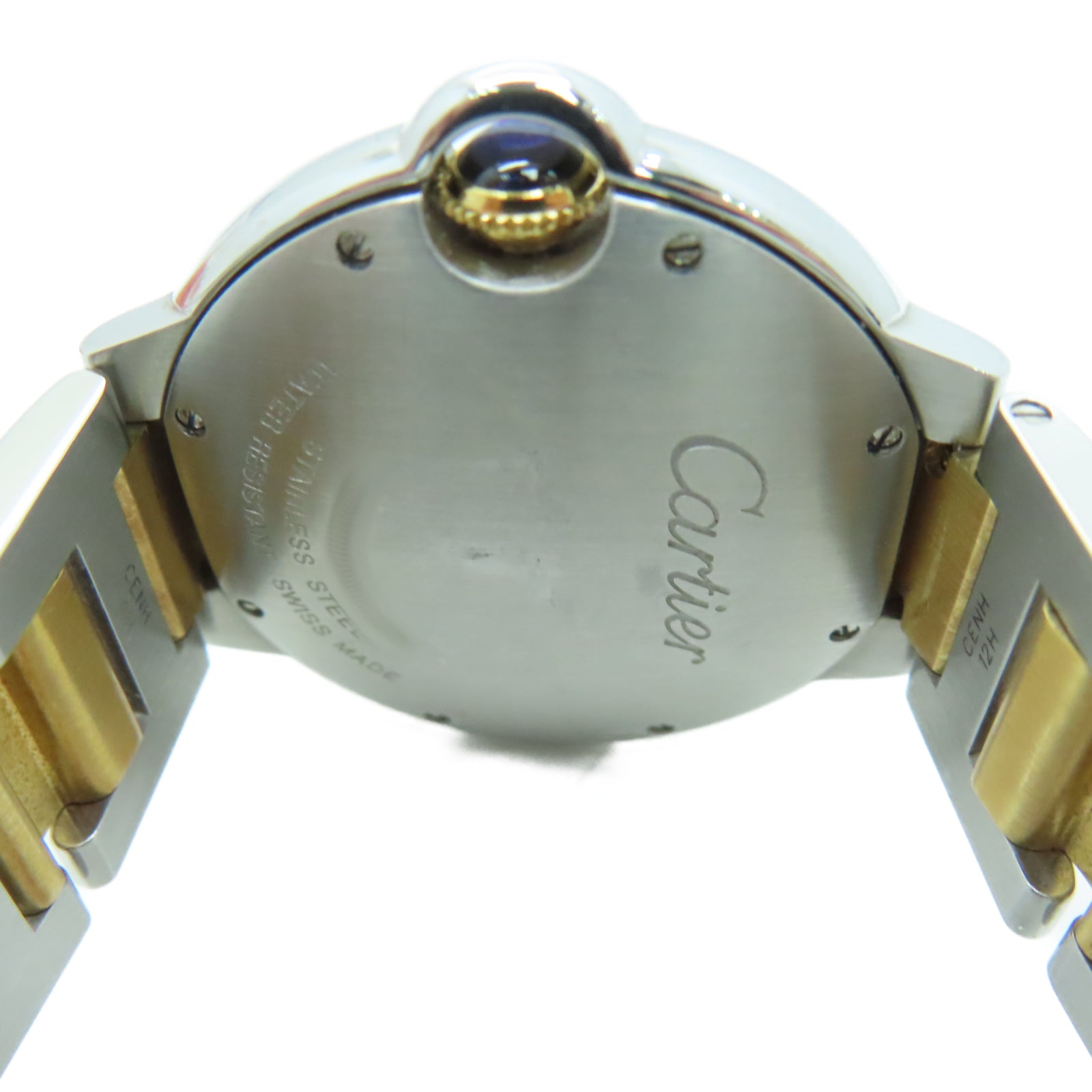 CARTIER Ballon Blue 36MM 18K Gold/Stainless Steel Watch Quartz Movement White