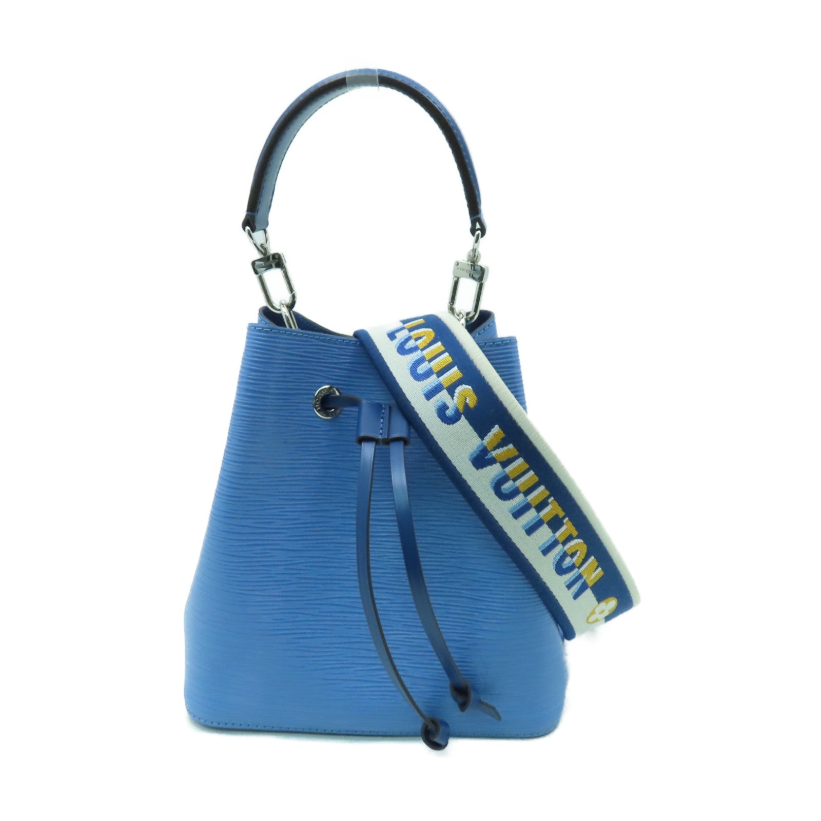 LOUIS VUITTON Epi Neonoe BB銀扣手挽肩背兩用袋淺藍色