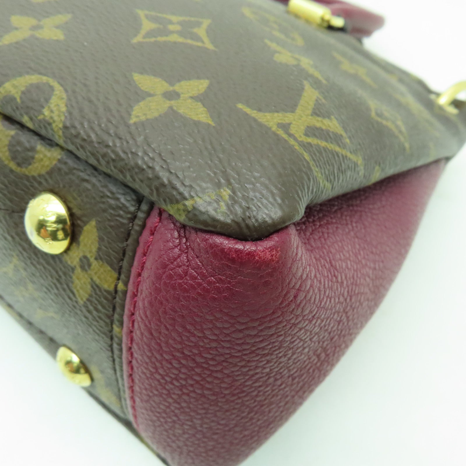 LOUIS VUITTON Monogram Pallas BB金扣手挽肩背兩用袋啡色/紫色