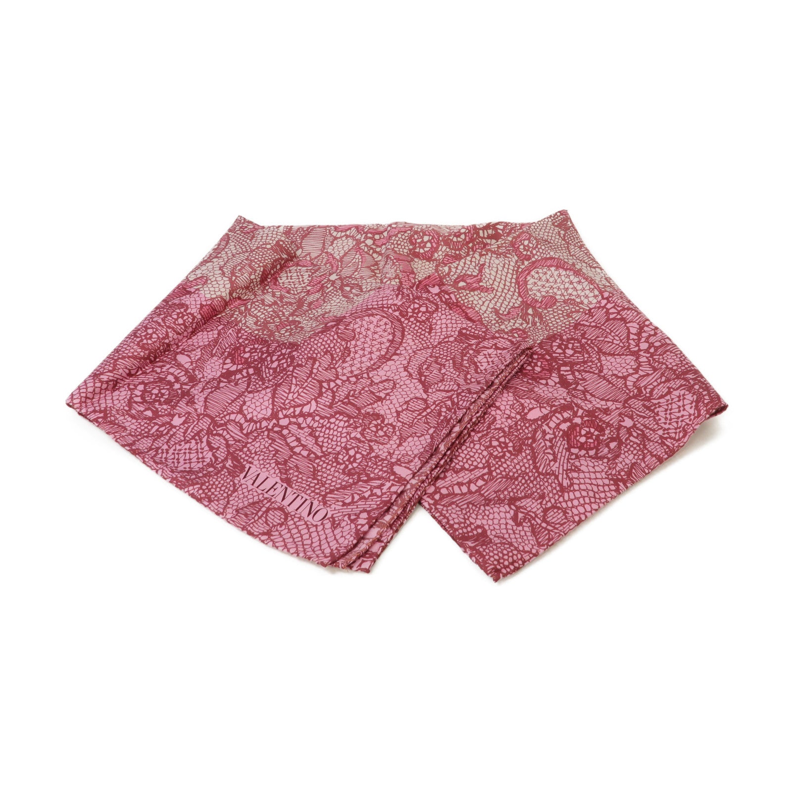 Valentino 絲質Scarf絲巾紅色/粉紅色
