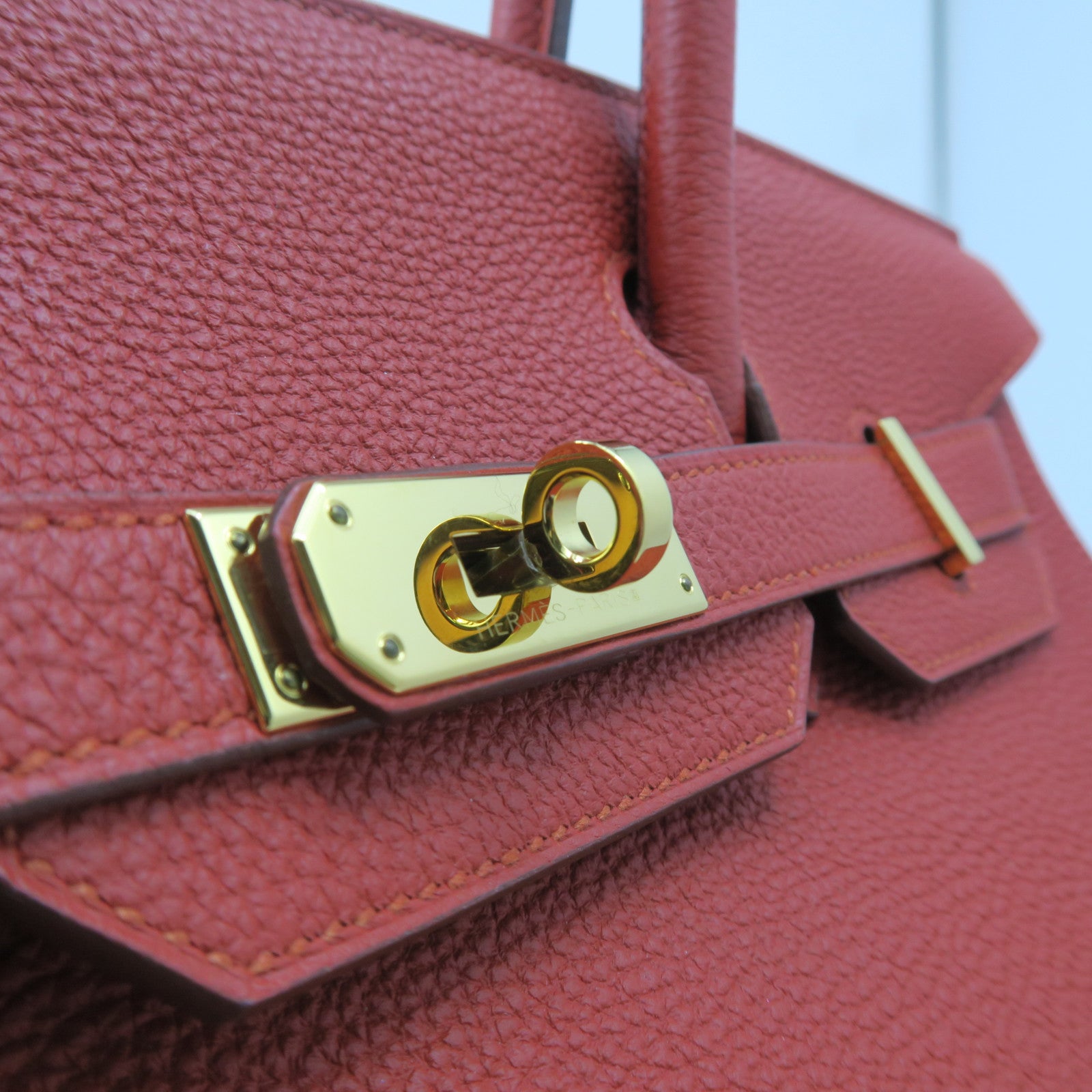 HERMES 【激減優惠】Togo皮革Birkin 30金扣手挽袋正紅