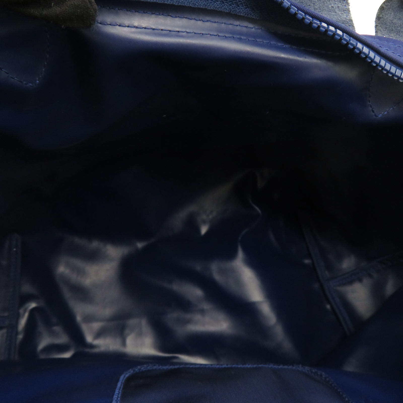 Longchamp 尼龍2 Way Shoulder銀扣手挽肩背兩用袋藍色