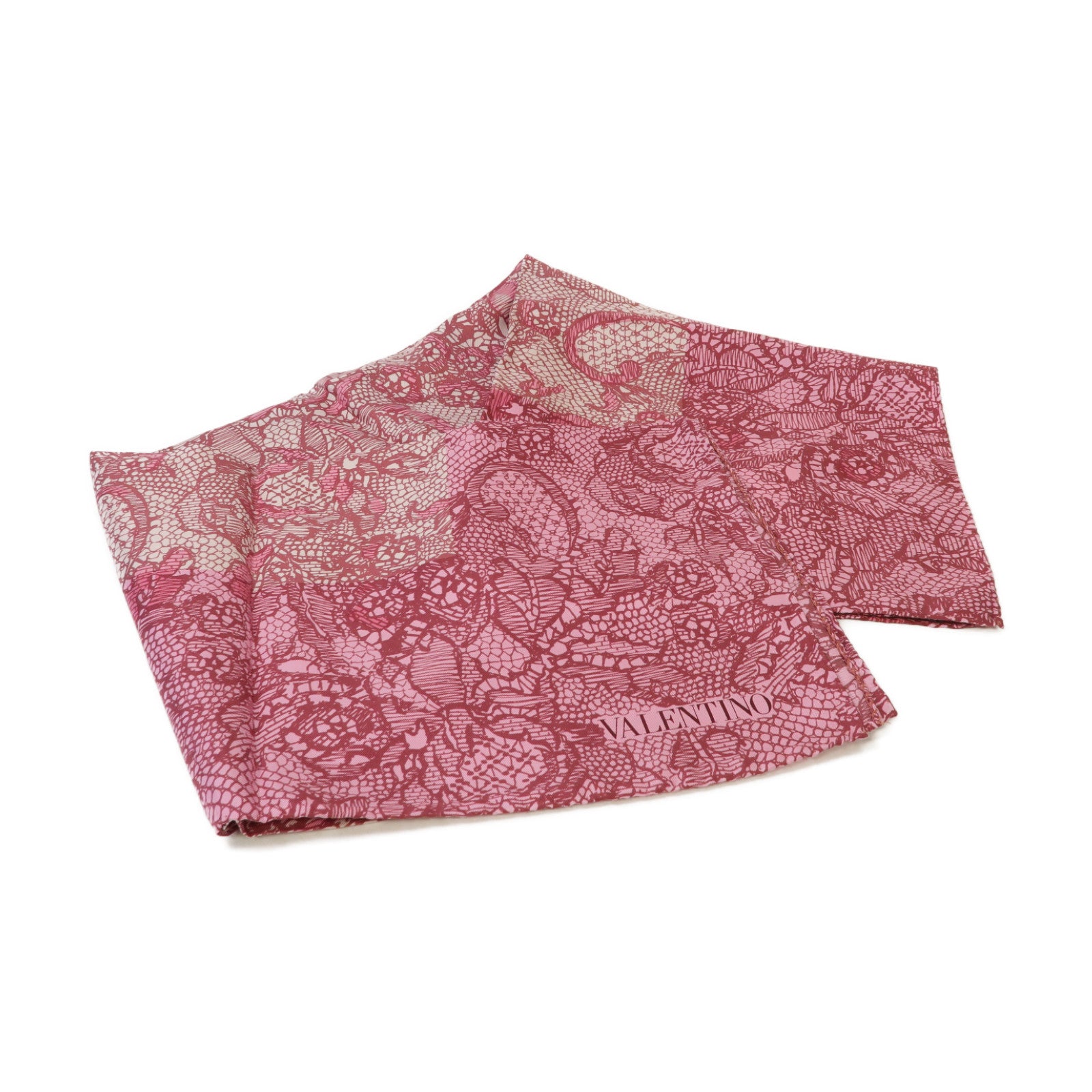 Valentino 絲質Scarf絲巾紅色/粉紅色