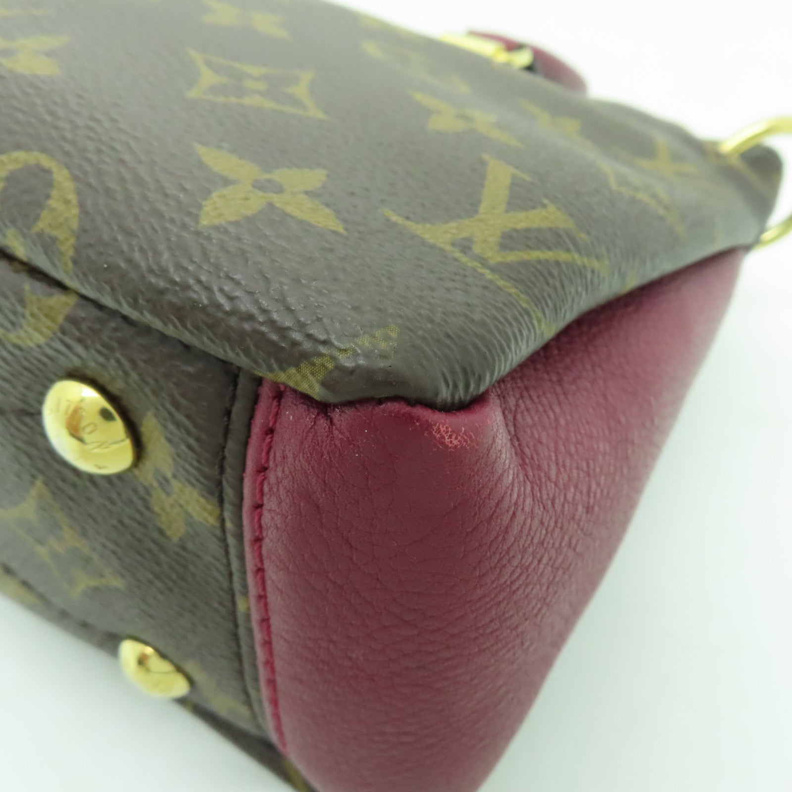 LOUIS VUITTON Monogram Pallas BB金扣手挽肩背兩用袋啡色/紫色
