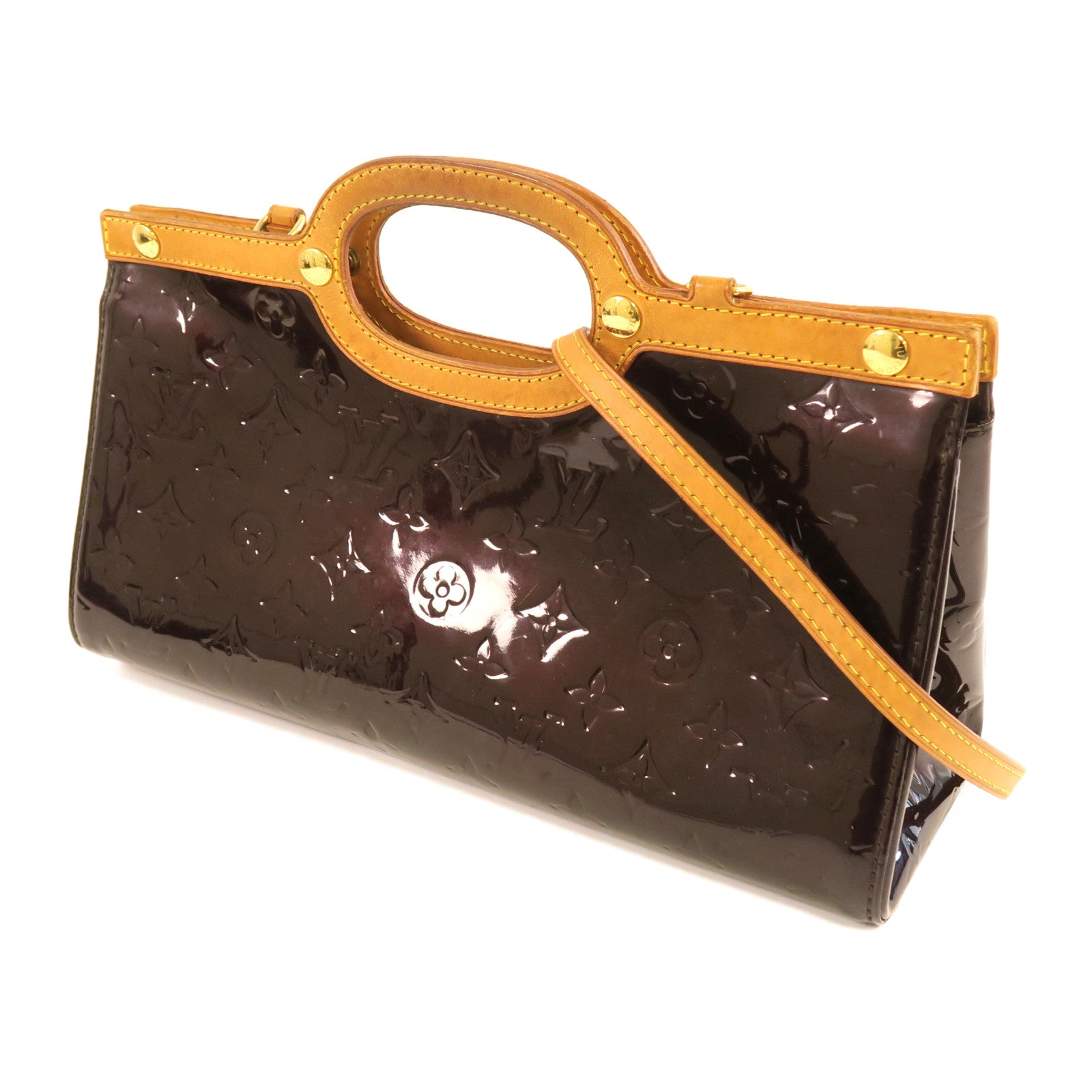 LOUIS VUITTON Monogram Vernis Roxbury Drive金扣手挽肩背兩用袋