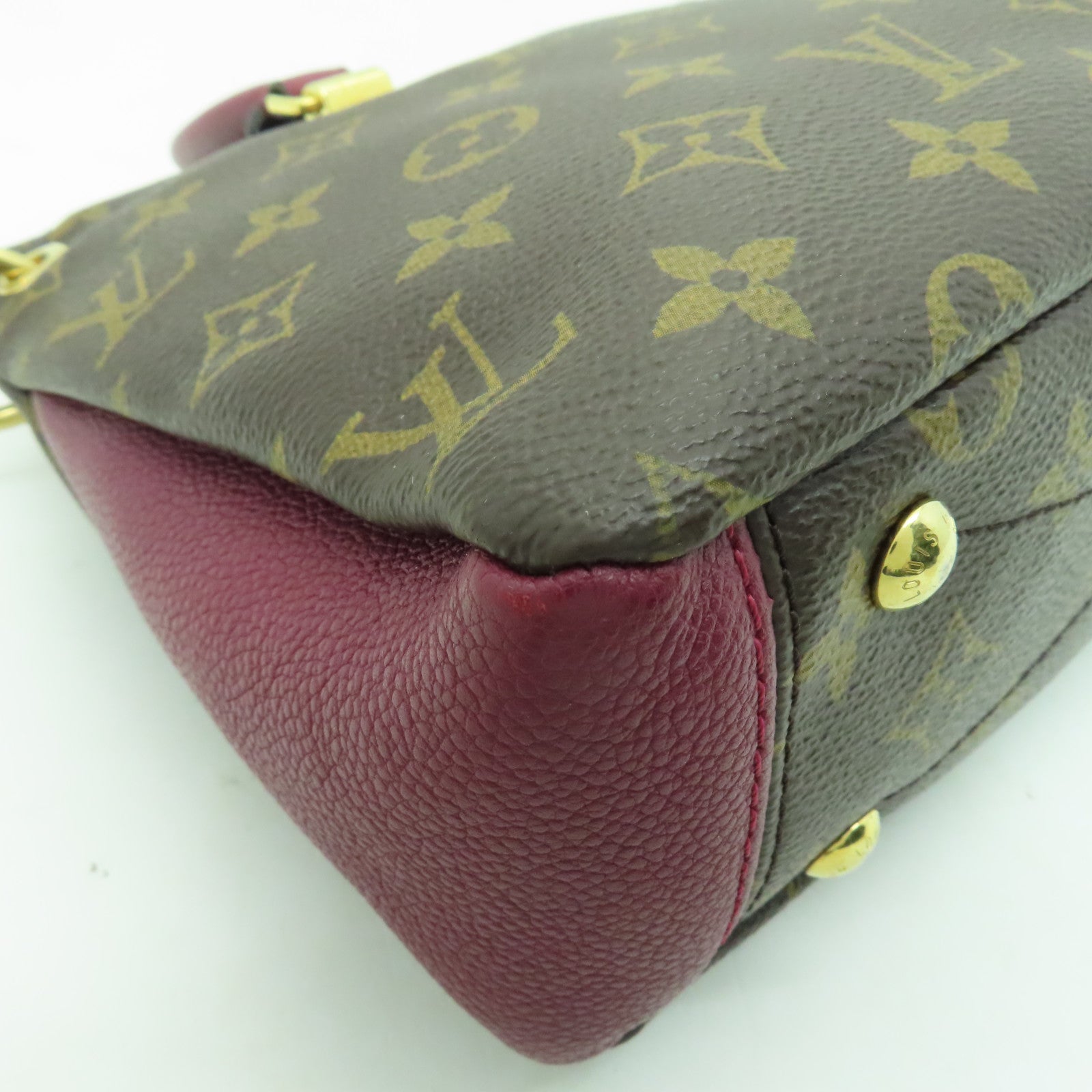 LOUIS VUITTON Monogram Pallas BB金扣手挽肩背兩用袋啡色/紫色