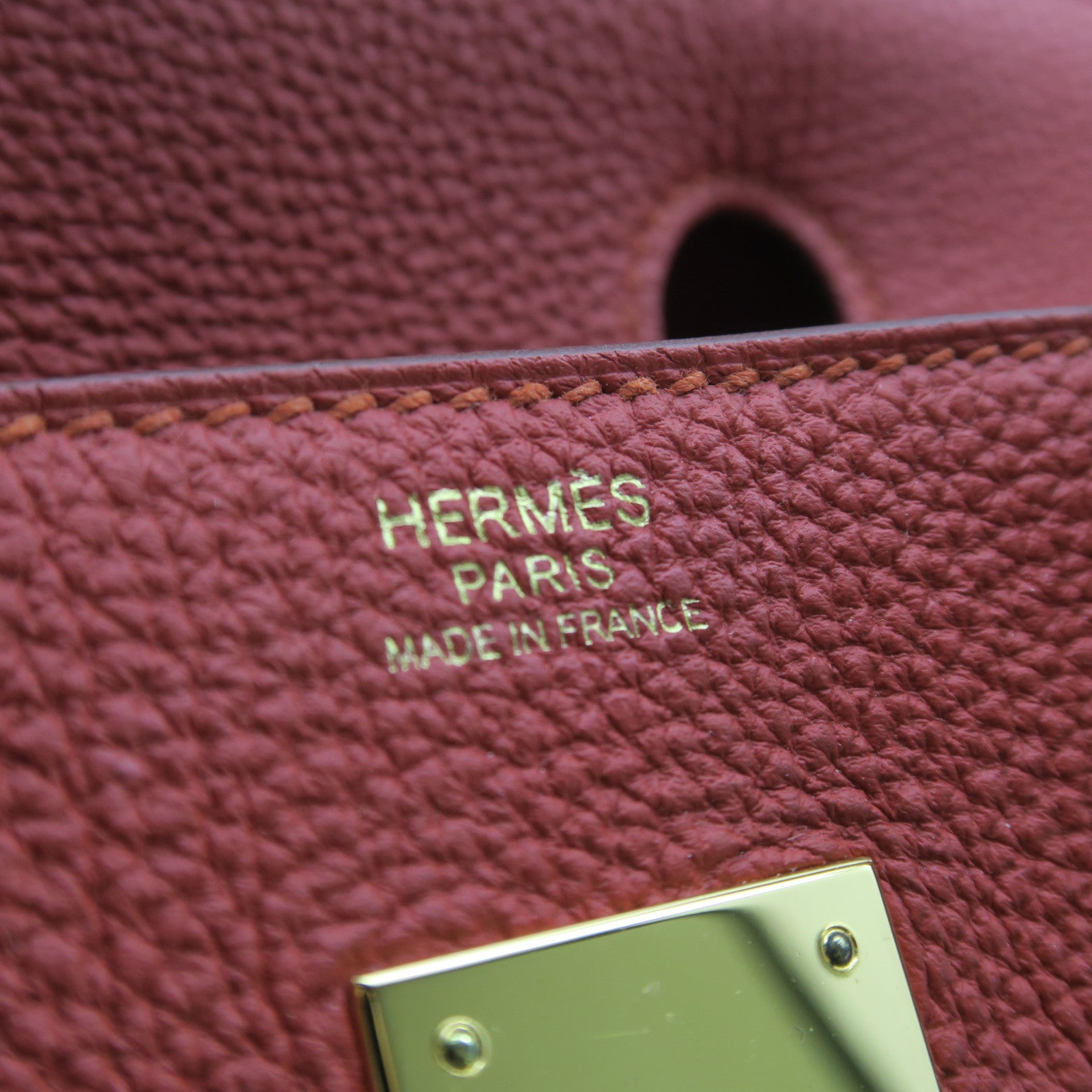 HERMES 【激減優惠】Togo皮革Birkin 30金扣手挽袋正紅