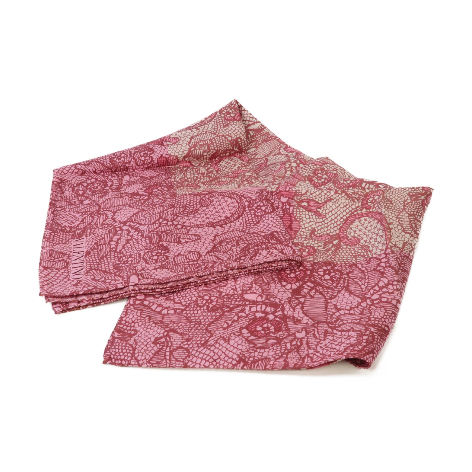 Valentino 絲質Scarf絲巾紅色/粉紅色