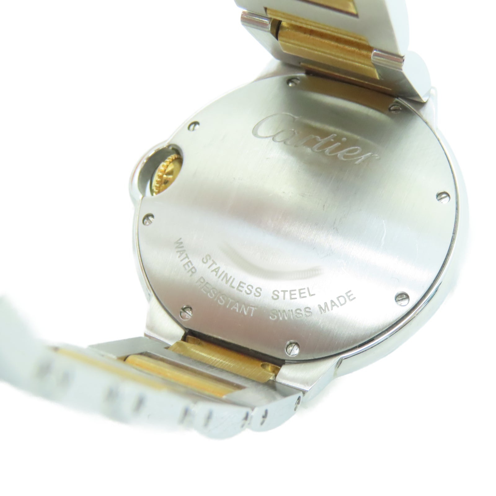 CARTIER Ballon Blue 36MM 18K Gold/Stainless Steel Watch Quartz Movement White
