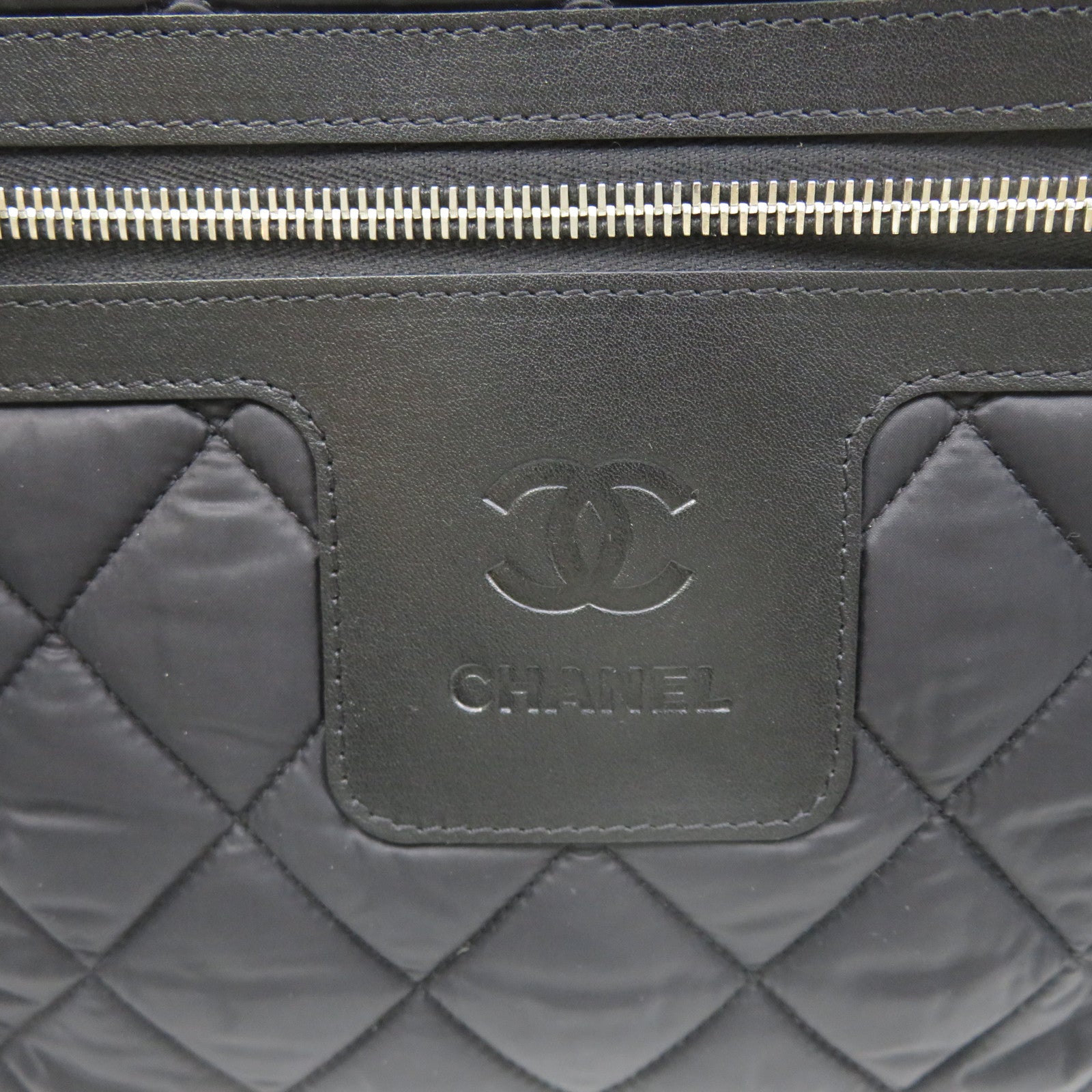 CHANEL 菱格尼龍Backpack背包黑色