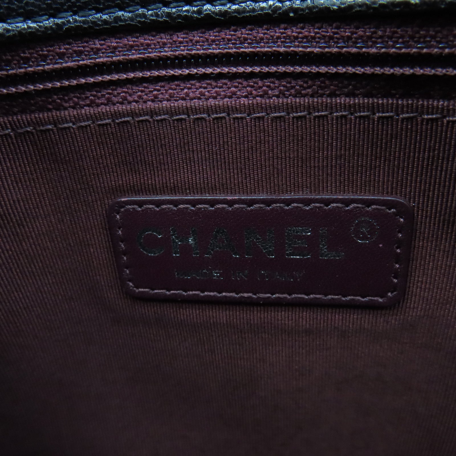CHANEL 菱格牛皮皮革Boy Chanel 30cm Chain Shoulder Bag銀扣鏈帶肩背袋碳灰色
