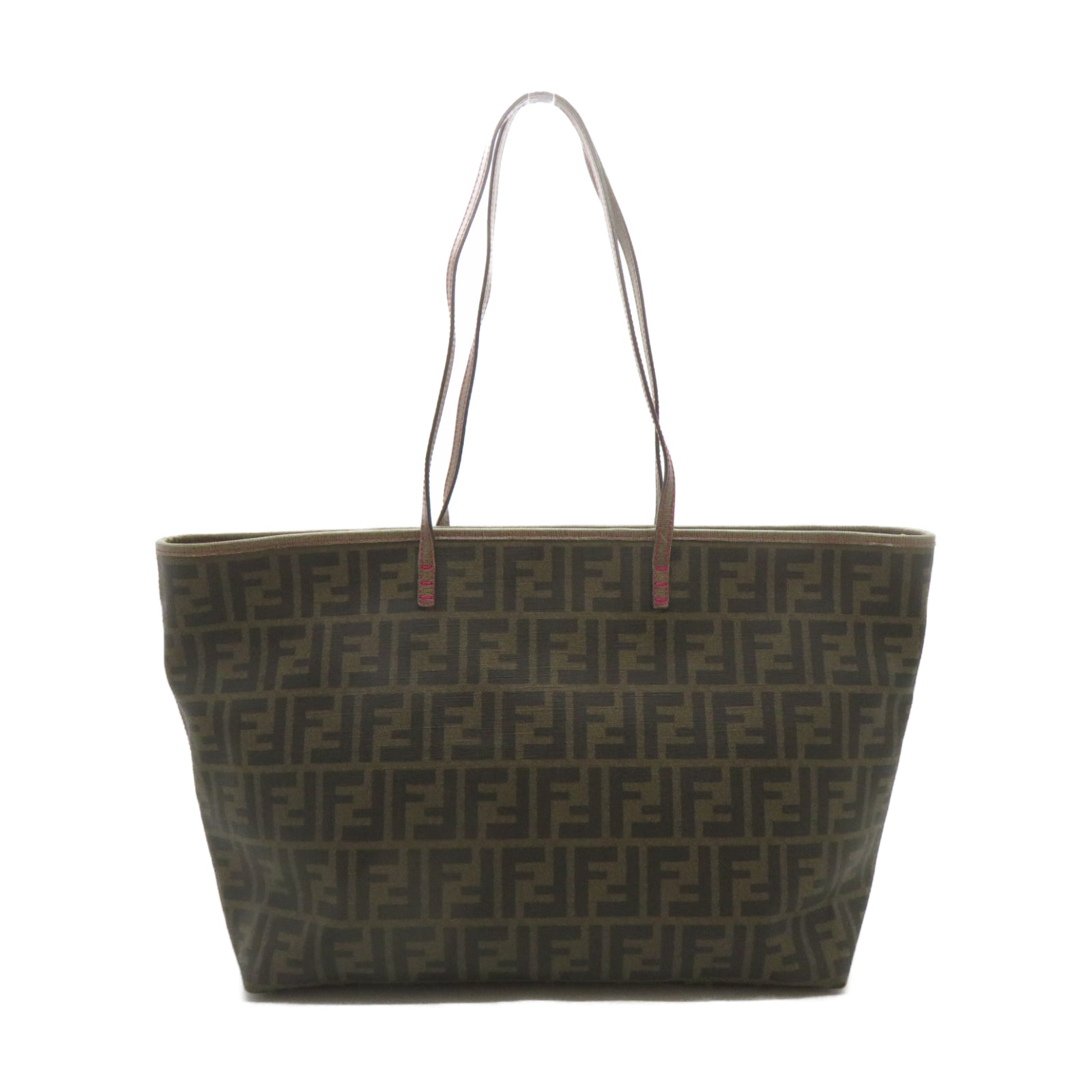 FENDI 塗層帆布Tote Bag金扣肩背袋啡色