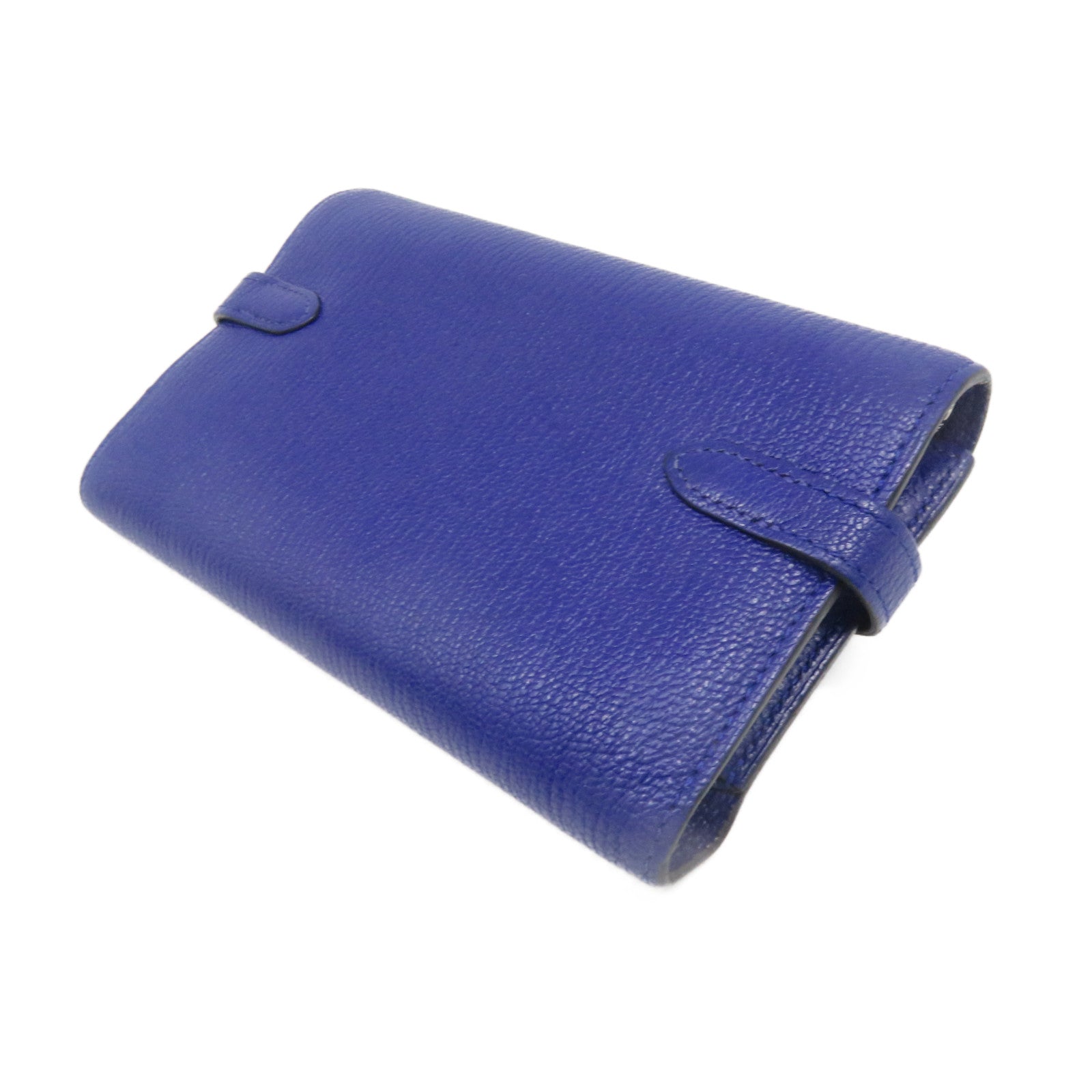 HERMES Chevre皮革Kelly Short Wallet银扣短钱包Bleu Electrique蓝色