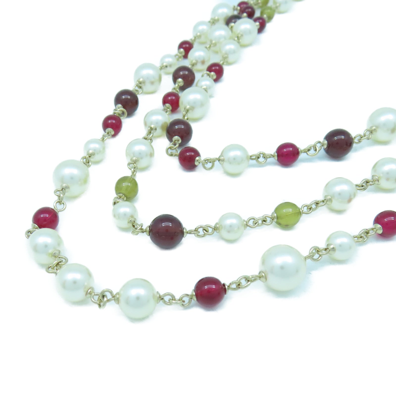 CHANEL 金屬/PVC Necklace項鍊金色/白色/紅色/綠色