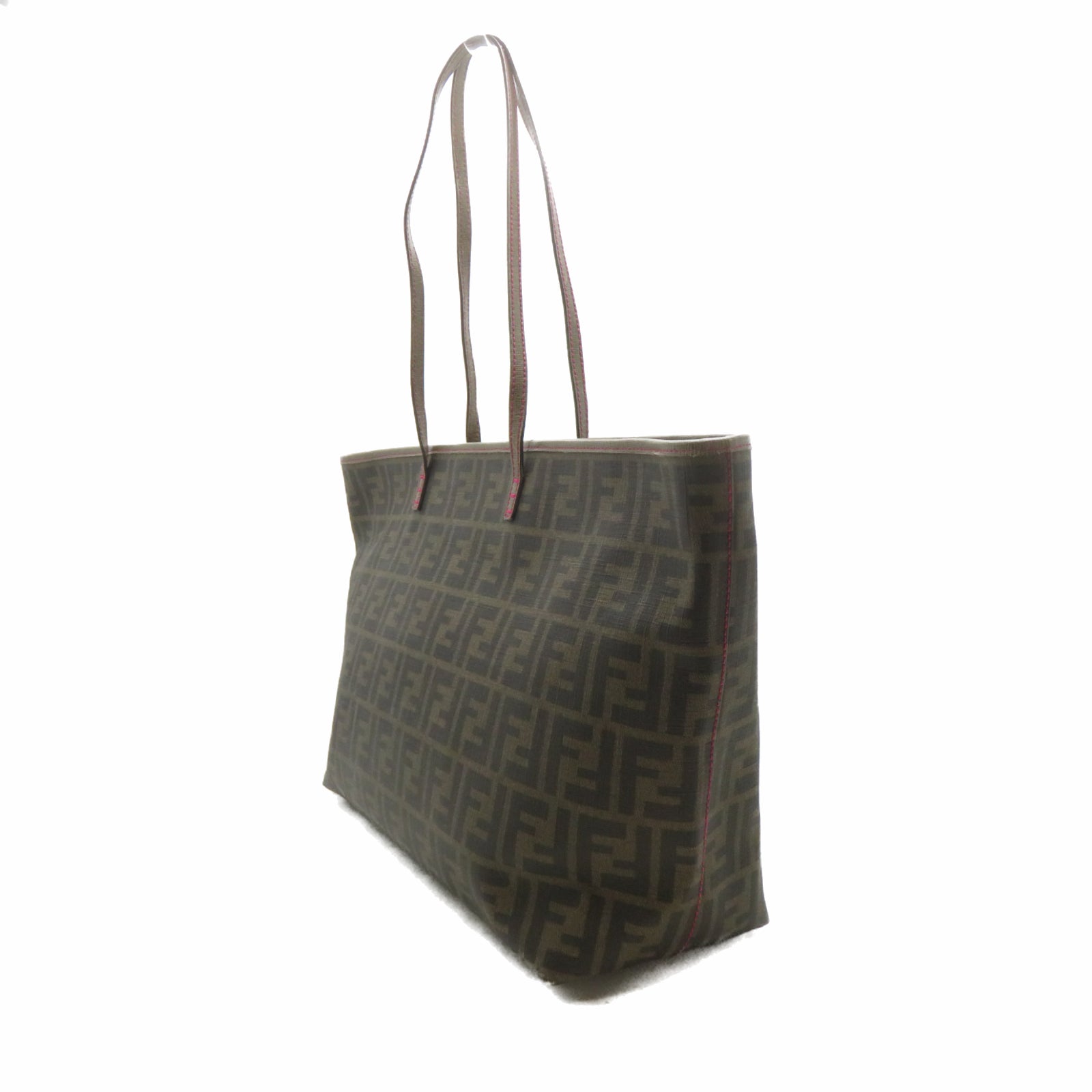 FENDI 塗層帆布Tote Bag金扣肩背袋啡色