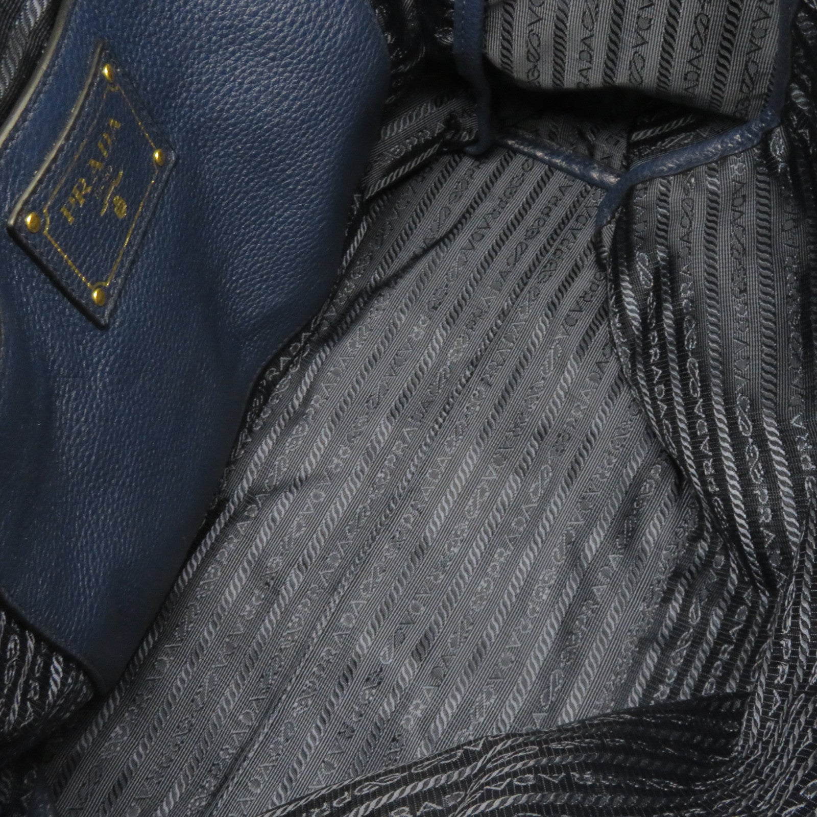 PRADA 牛皮皮革2Way Shoulder Bag手挽肩背兩用袋藍色