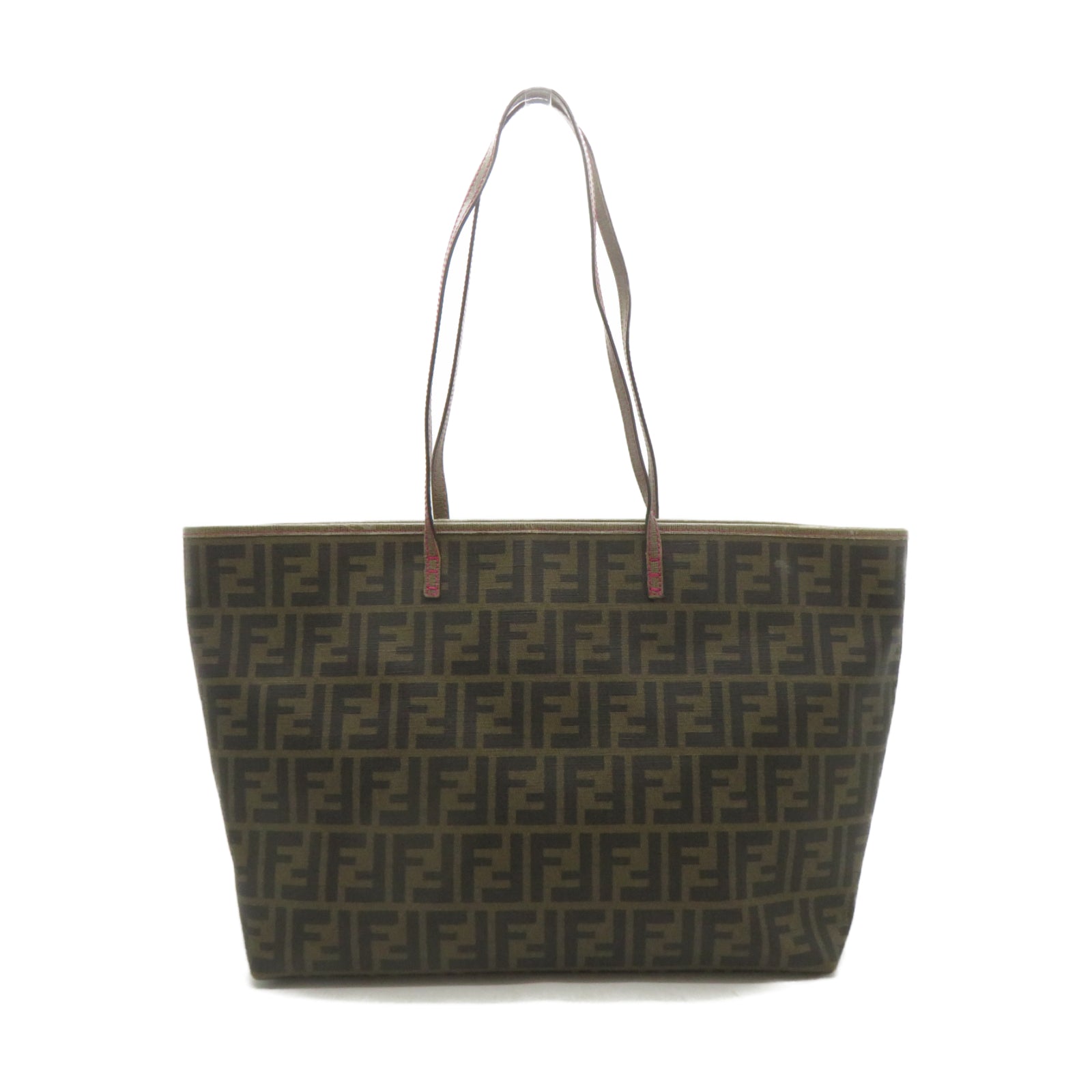 FENDI 塗層帆布Tote Bag金扣肩背袋啡色