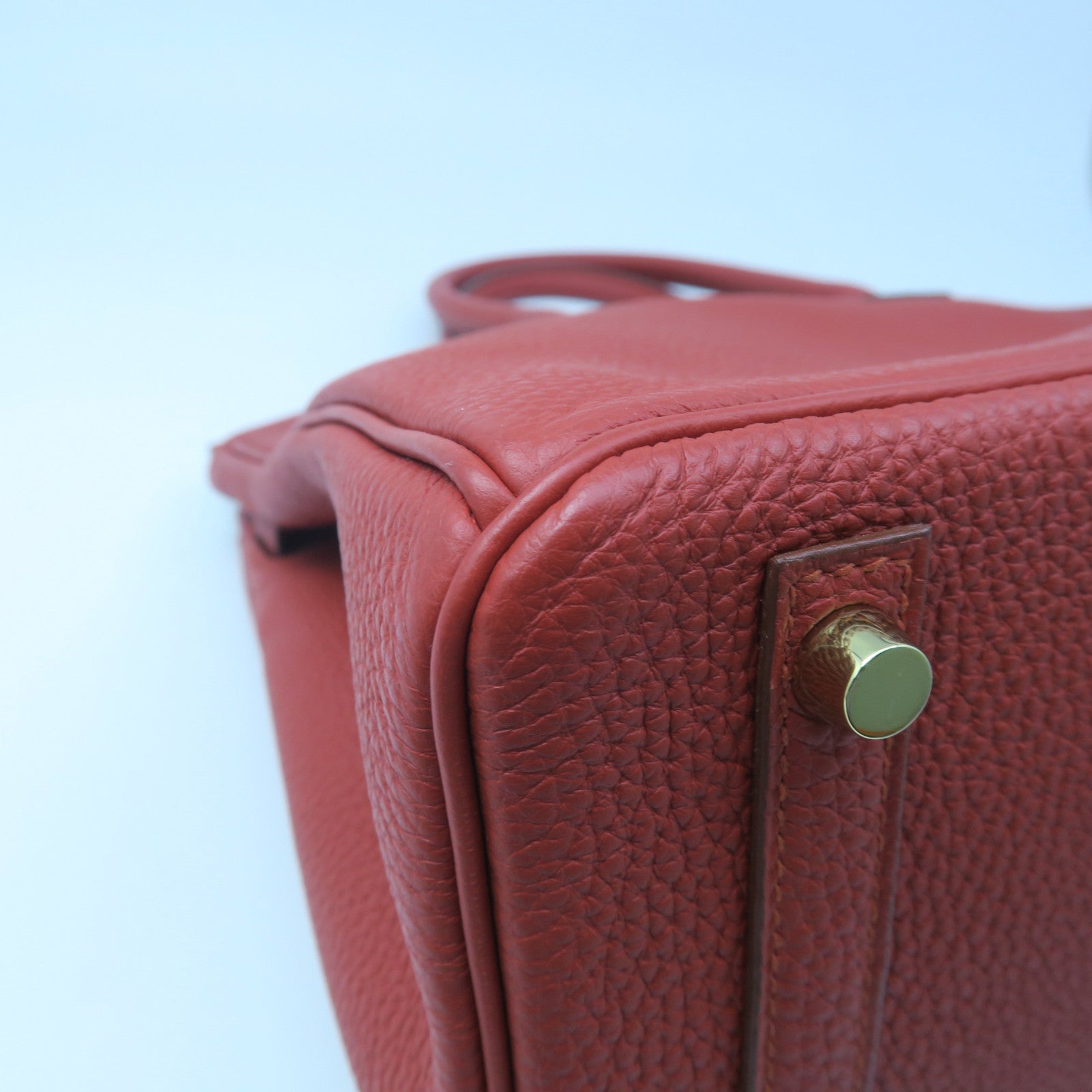 HERMES 【激減優惠】Togo皮革Birkin 30金扣手挽袋正紅