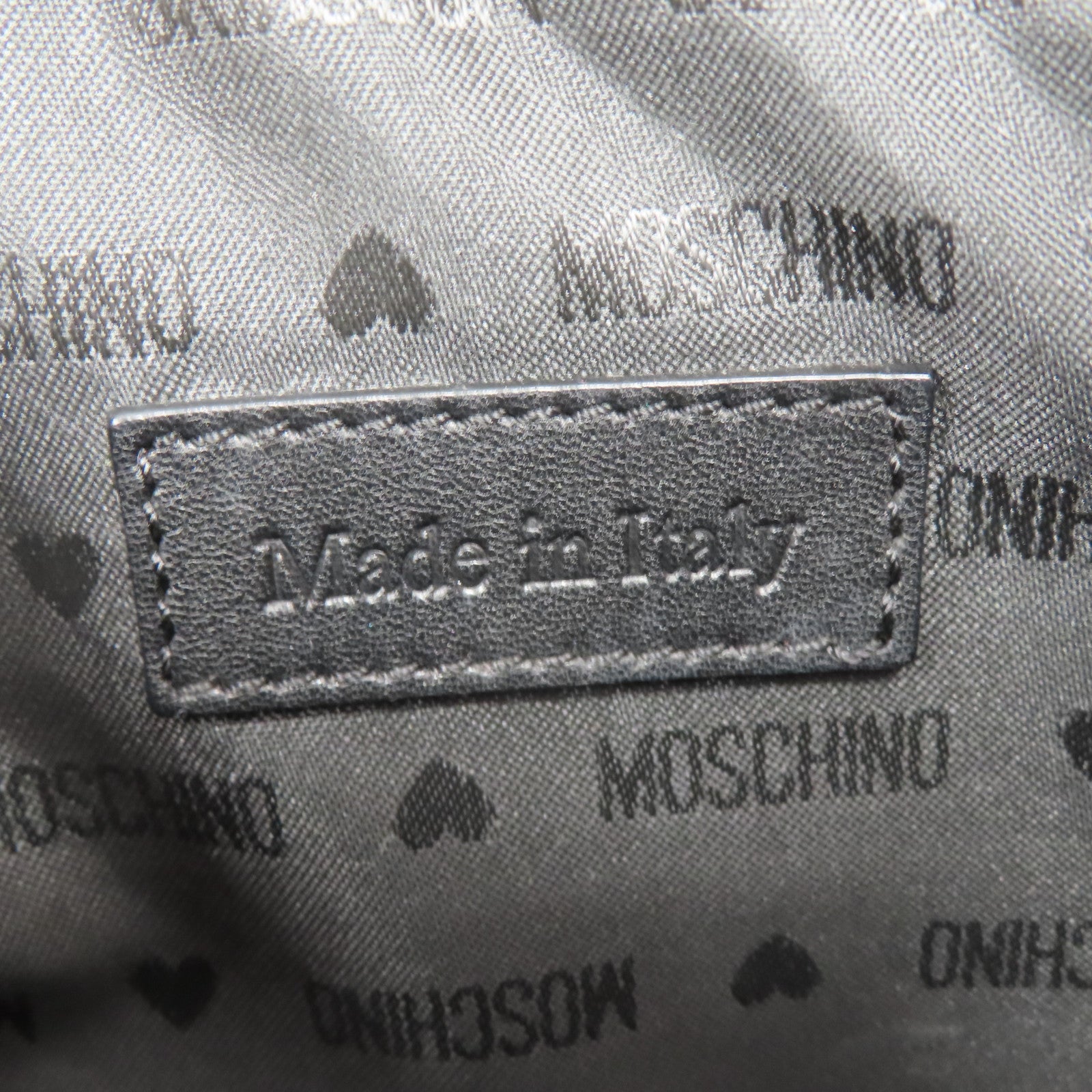 MOSCHINO 牛皮皮革Chain Shoulder金扣鏈帶肩背袋黑色