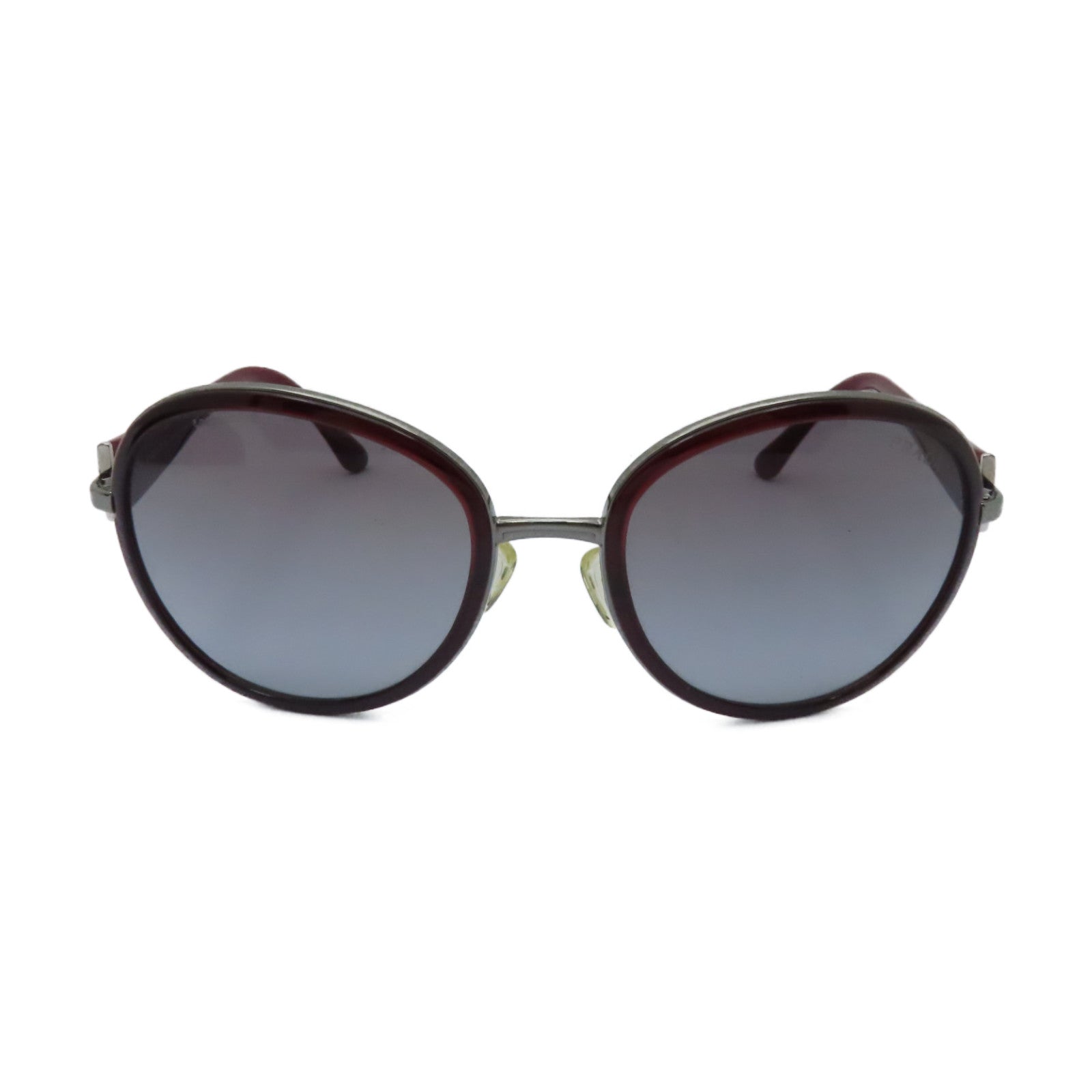 PRADA PVC/金屬Sunglasses銀扣太陽眼鏡紅色