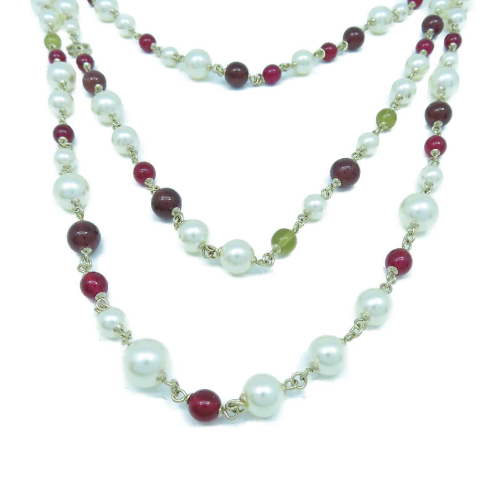 CHANEL 金屬/PVC Necklace項鍊金色/白色/紅色/綠色
