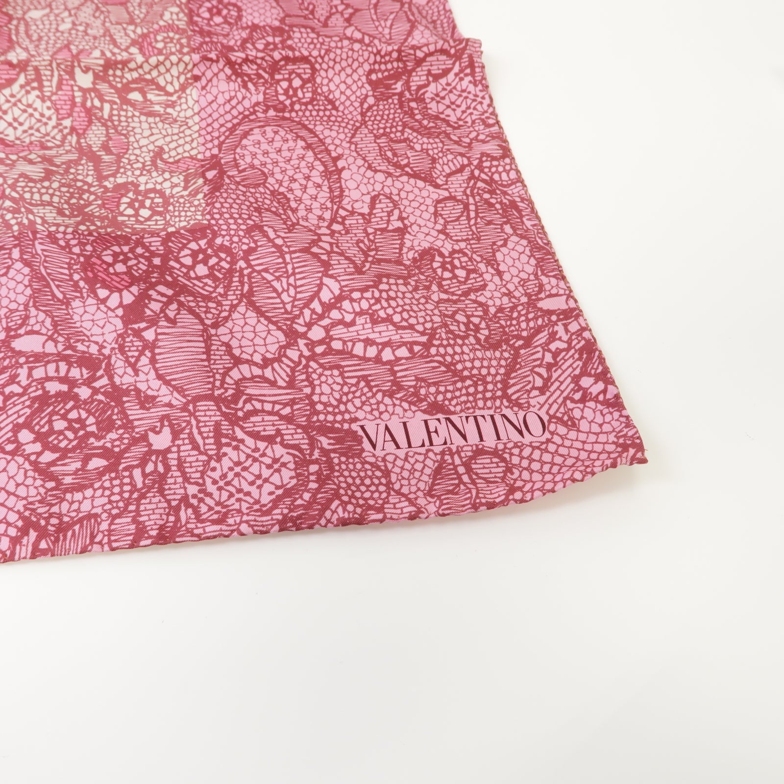 Valentino 絲質Scarf絲巾紅色/粉紅色