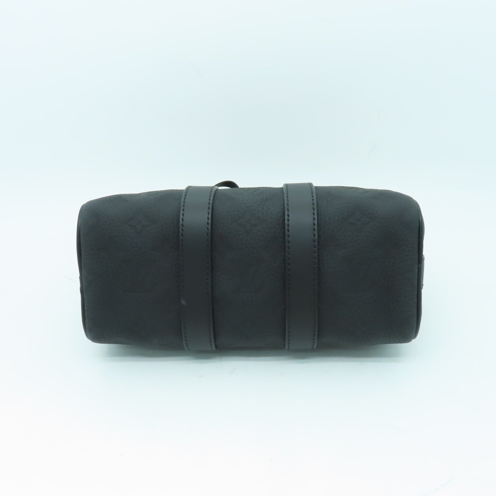 LOUIS VUITTON Taurillon皮革 Monogram Keepall Bandouliere 25黑扣手挽肩背兩用袋黑色