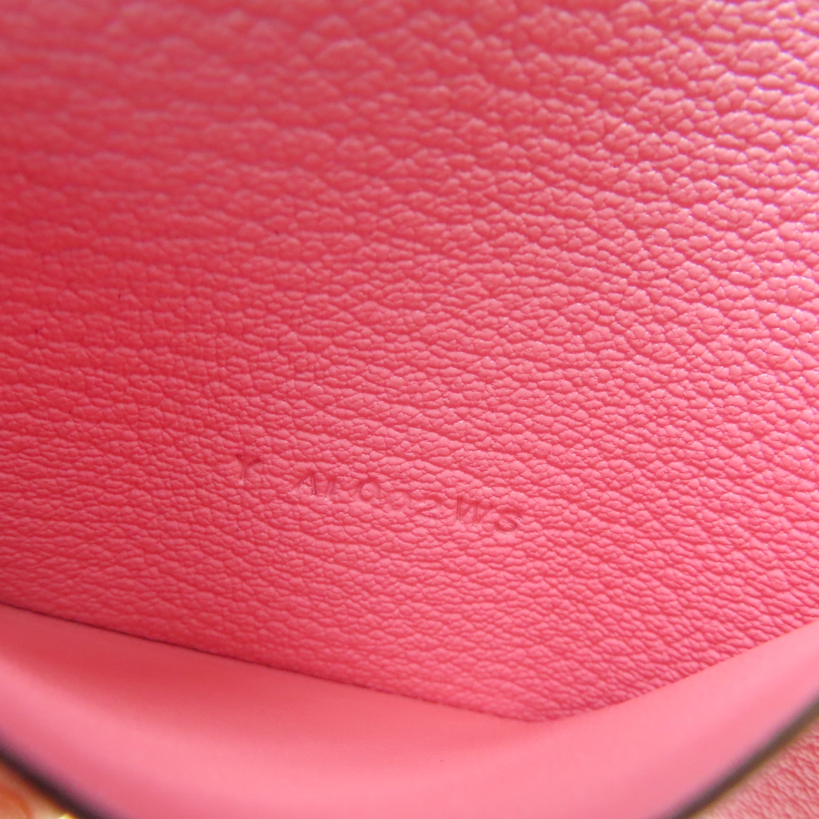 HERMES Chevre皮革Card Case卡片套銀扣粉紅色